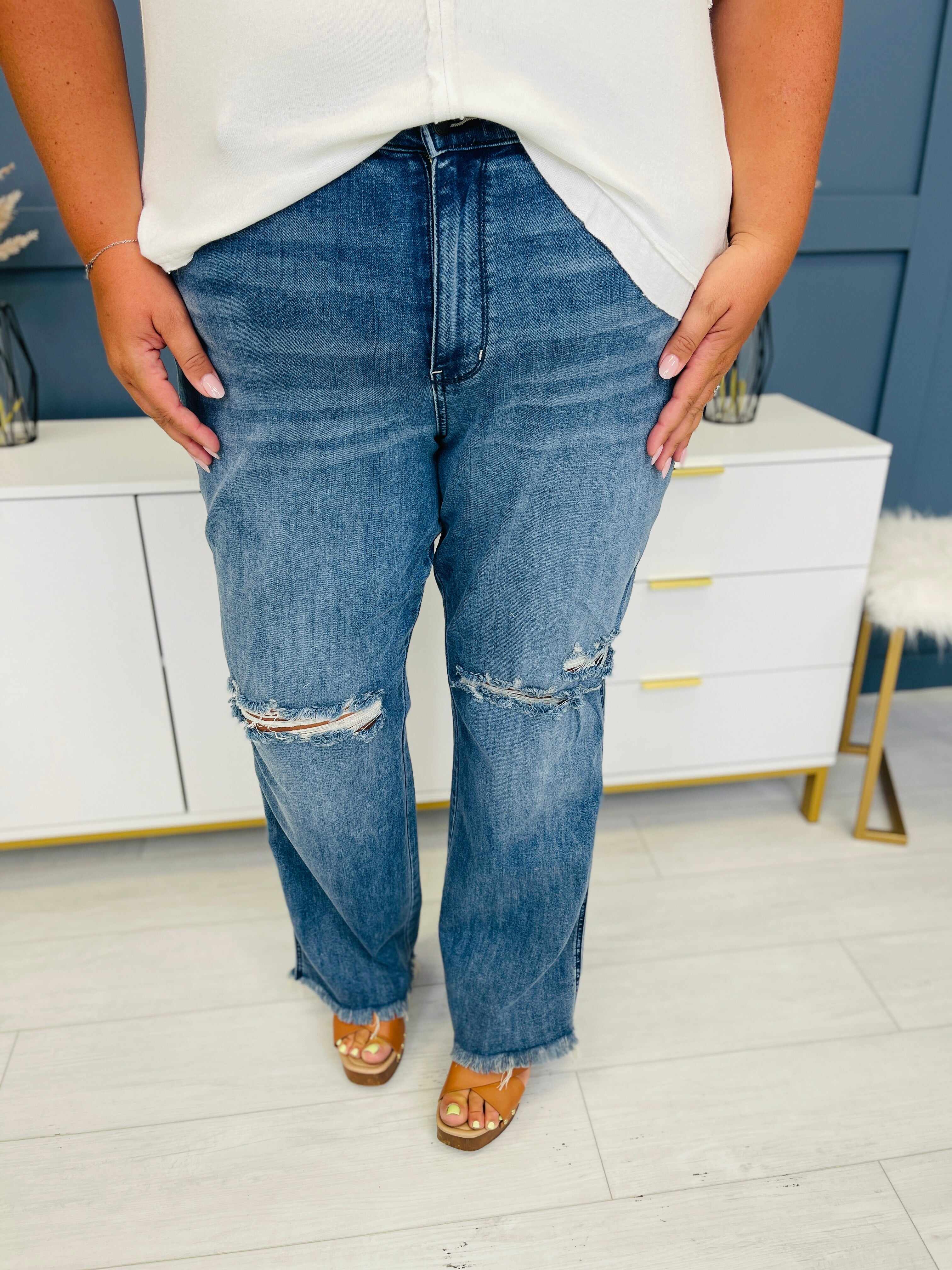 REG/CURVY Straight Up Wide Leg Straight Jeans