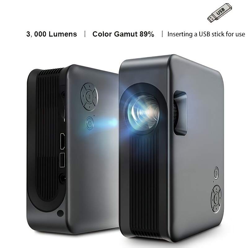 1pc Big Screen Watching Ball Games Mini Projector 2022 ,1080P Supported, Outdoor Projector Home Theater For Office Home Black