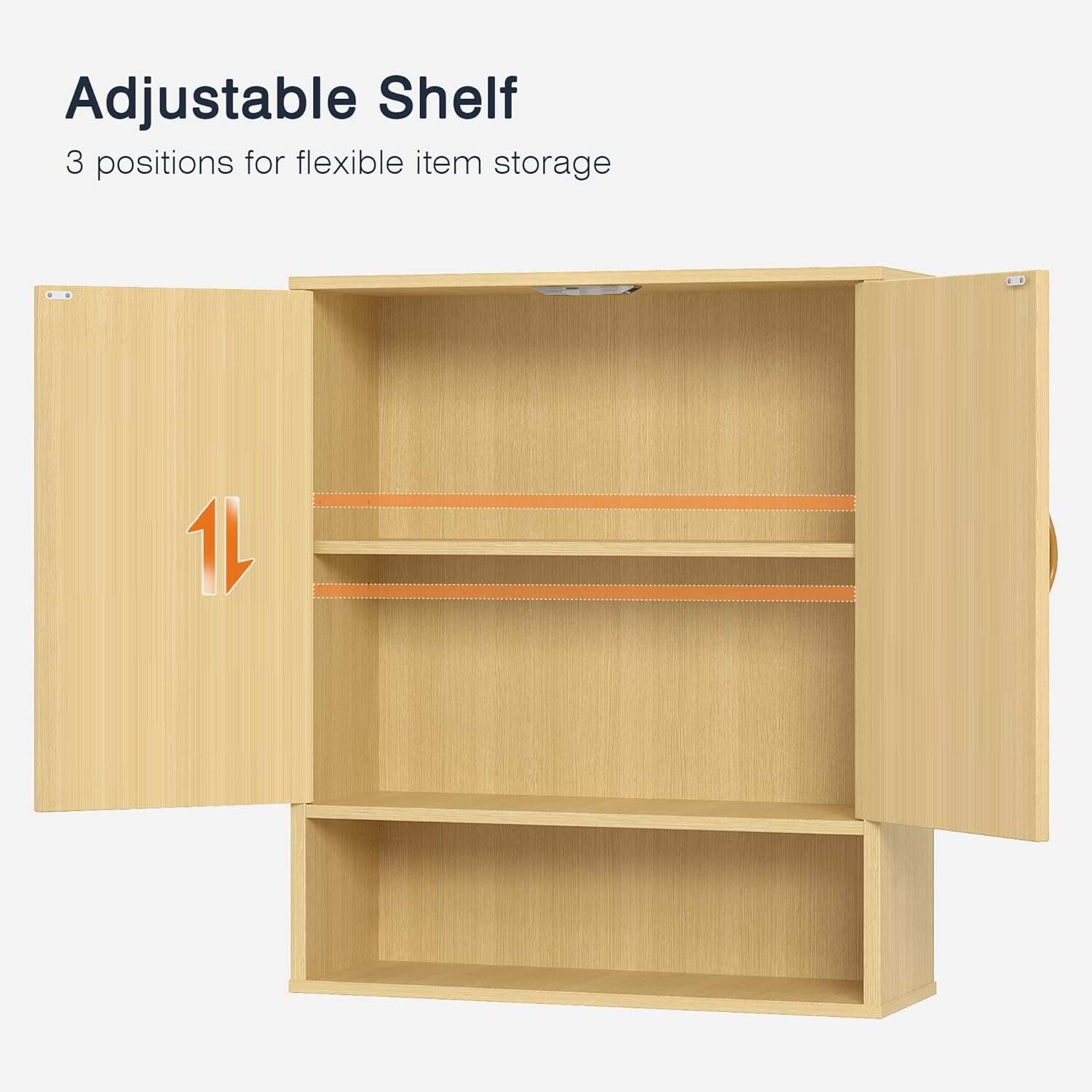 VECELO Rattan Bathroom Wall Cabinet