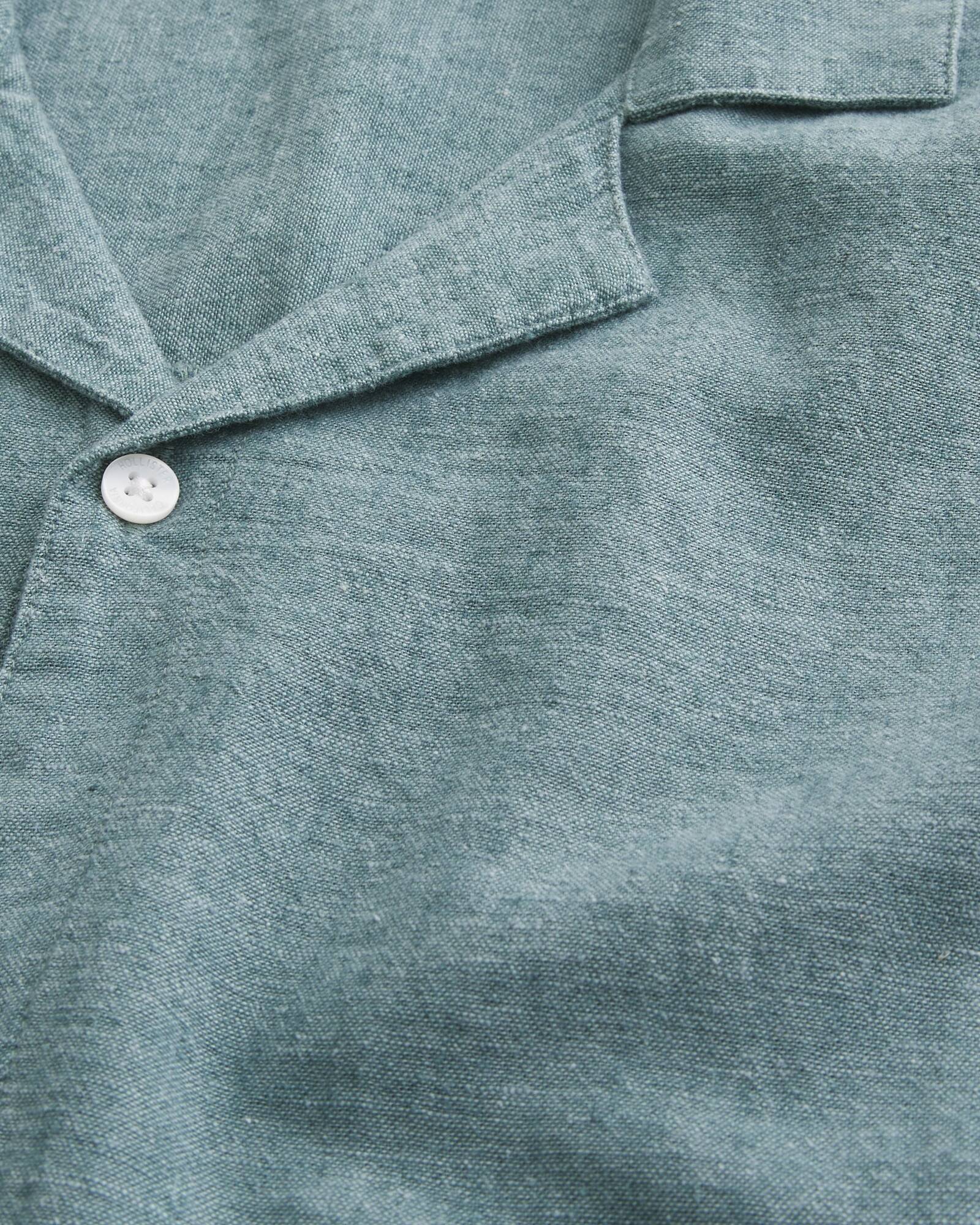 Boxy Short-Sleeve Linen-Blend Shirt