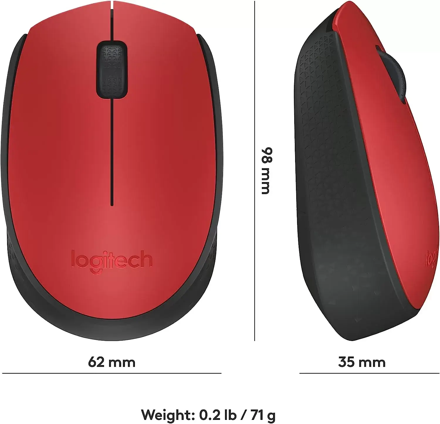 Logitech M170 Wireless Mouse for PC, Mac, Laptop, 2.4 GHz with USB Mini Receiver, Optical Tracking, 12-Months Battery Life, Ambidextrous - Blue Grey