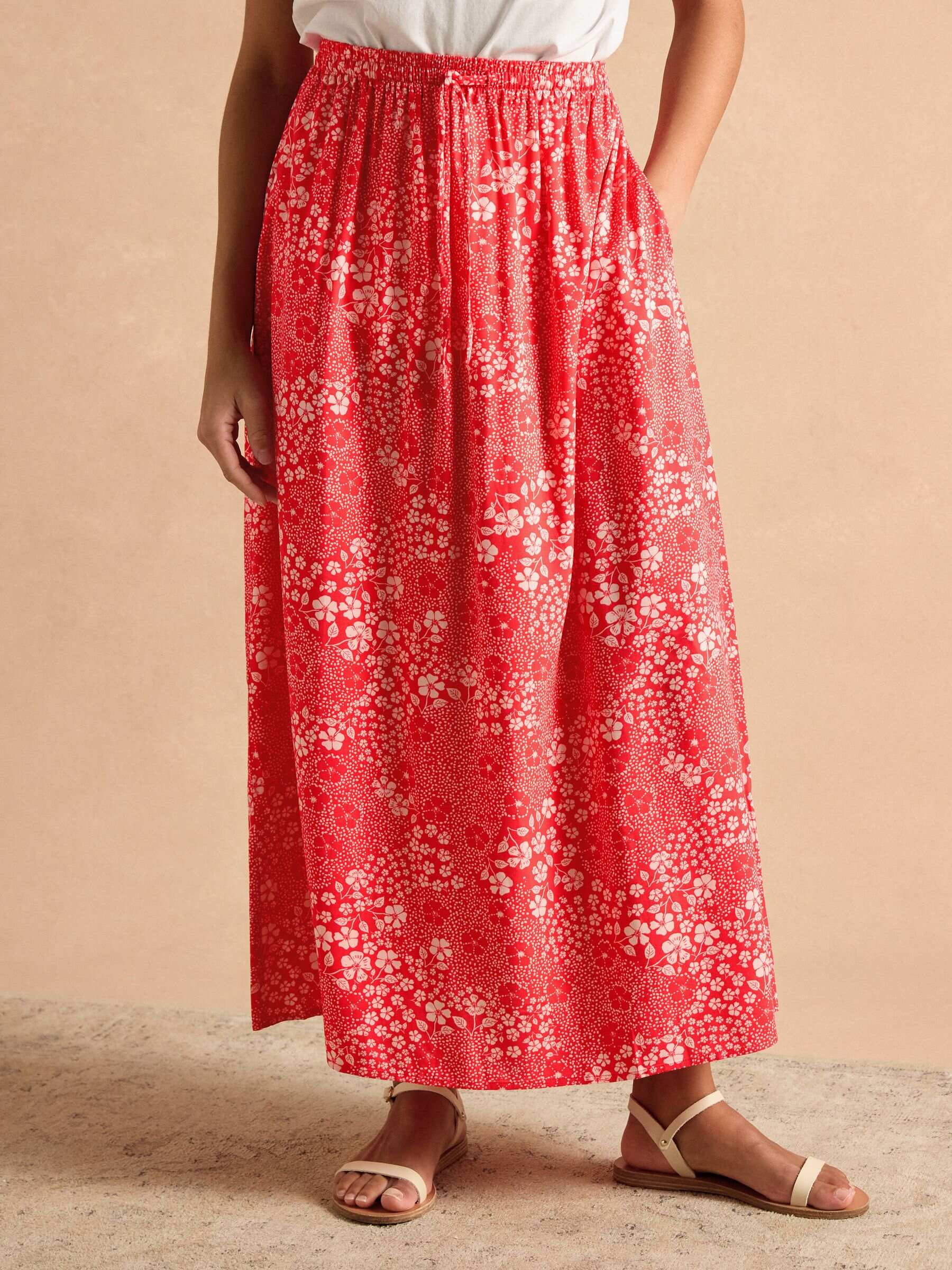 Adele Red Midi Skirt