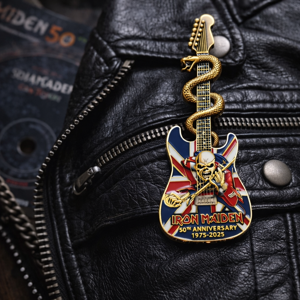 IRON MAIDEN – 50th Anniversary Geepin Resonator Guitar Pin