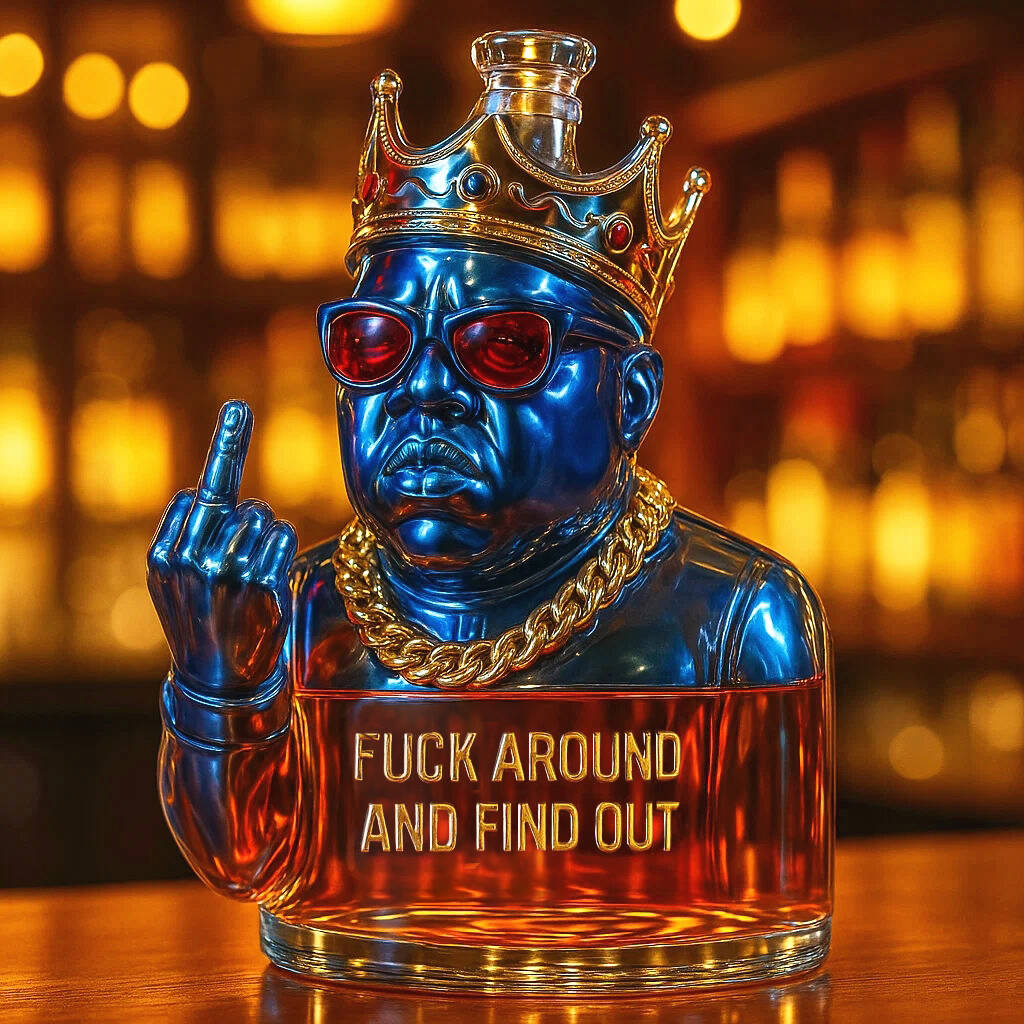 👑Funny The Notorious B.I.G Whiskey Bottle