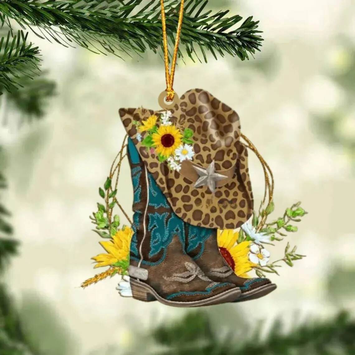 Cowboy Boots And Hat Ornament