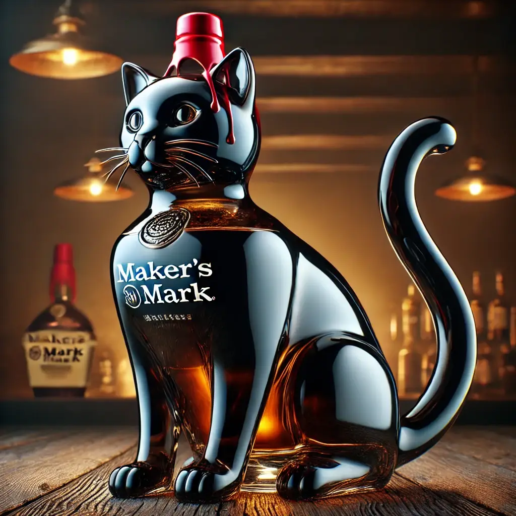 🖤Black Cat whisky bottle