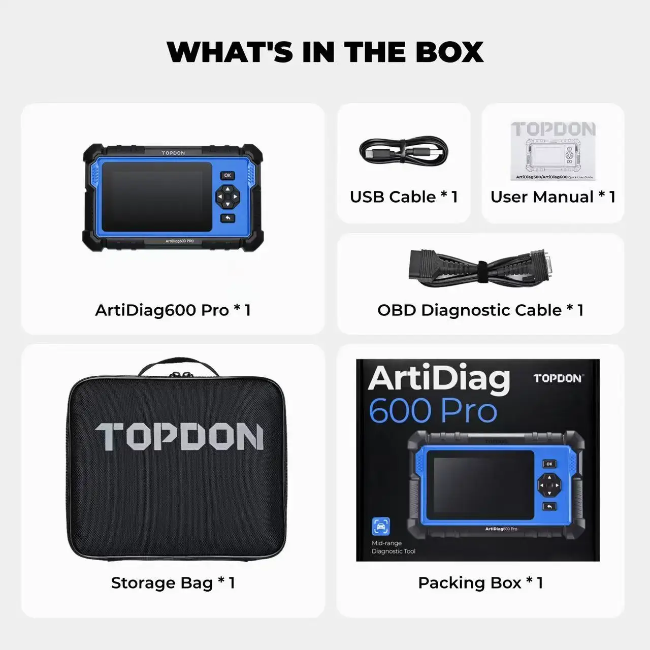 2026 600Pro full-system diagnostic scan tool, equipped with 9 maintenance functions, supports Android and iOS systems, upgraded version of AD600S/AD500, lifetime free upgrades