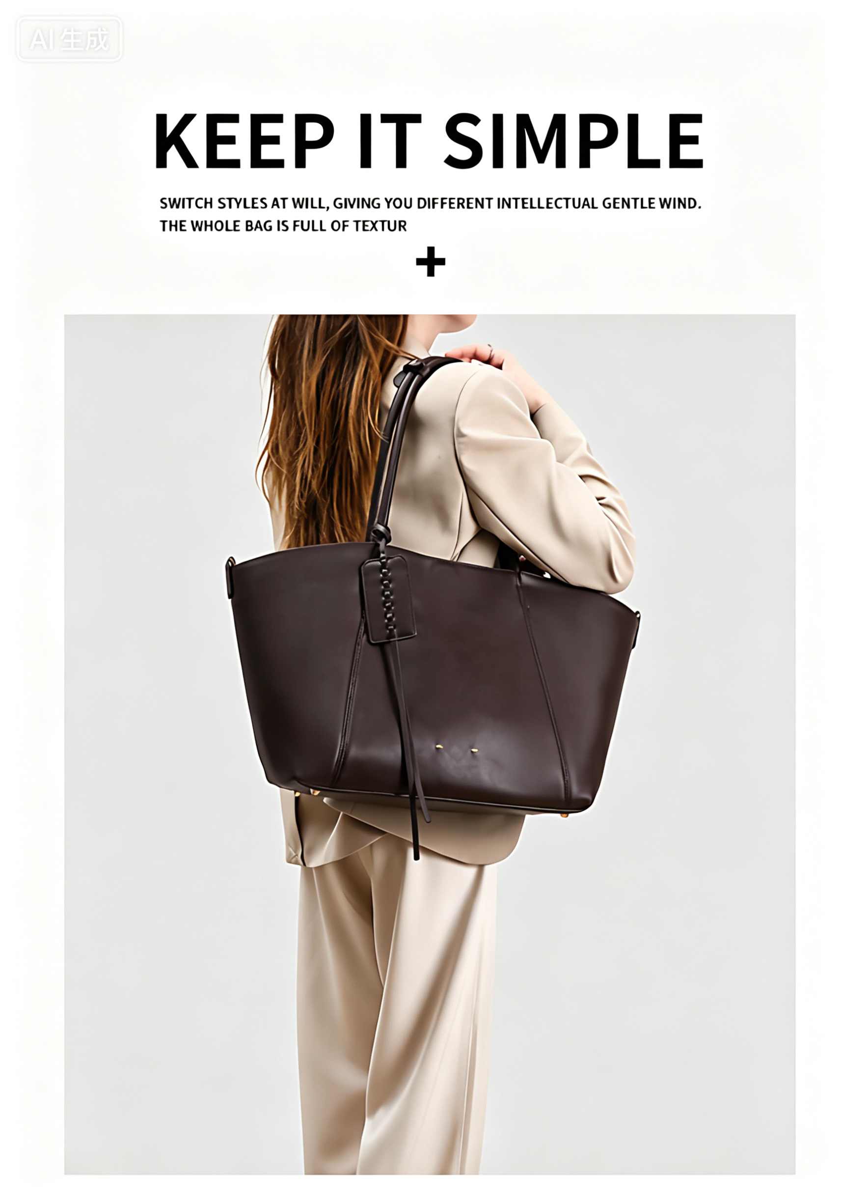 Fashionable women handbag with classic design