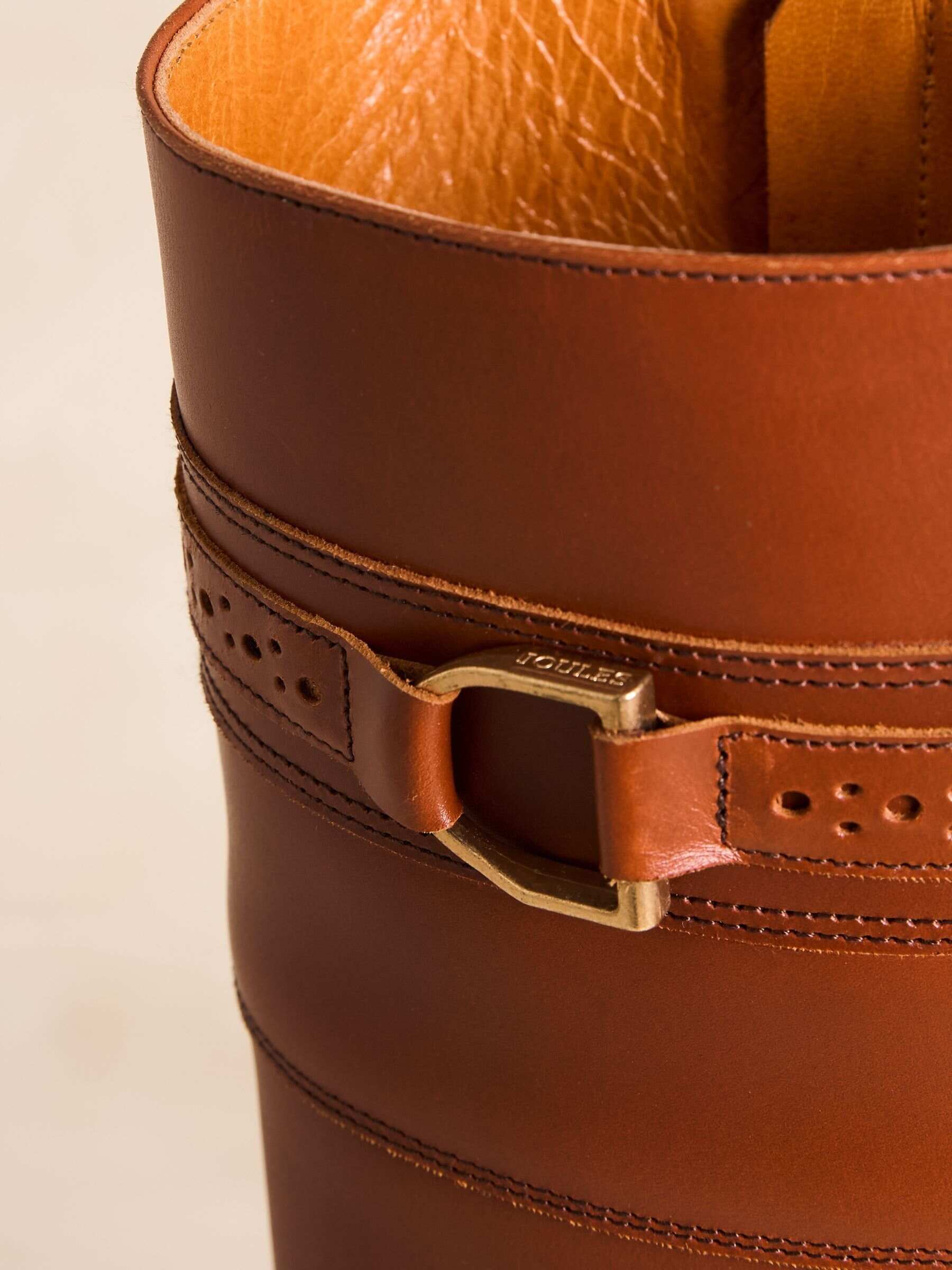 Joules X Spanish Boot Co. Chestnut Brown Leather Boots