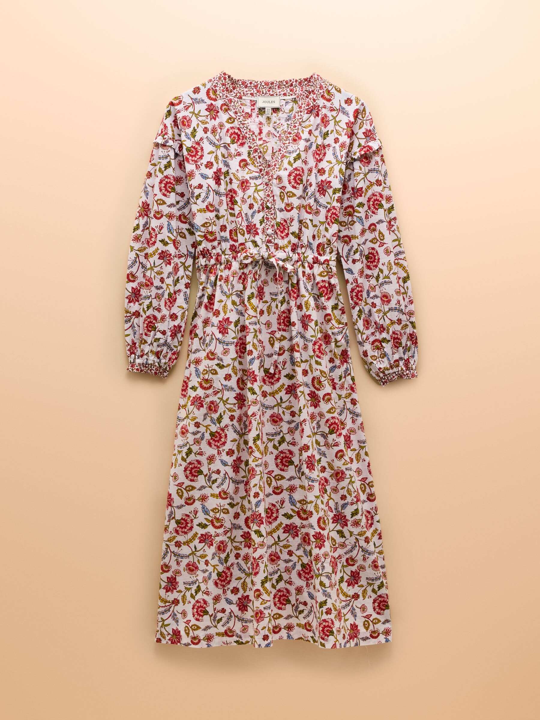 Elise Provence Floral Long Sleeve Cotton Midi Dress