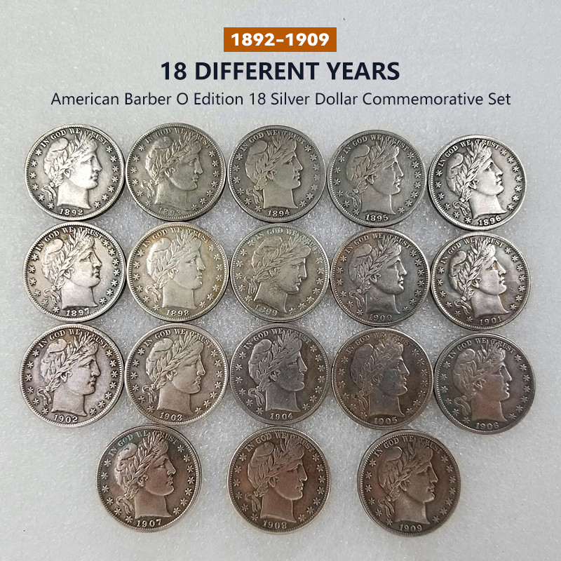 🪙American Barber 1892-1909 18-O Silver Dollar Commemorative Set — NGC MS63