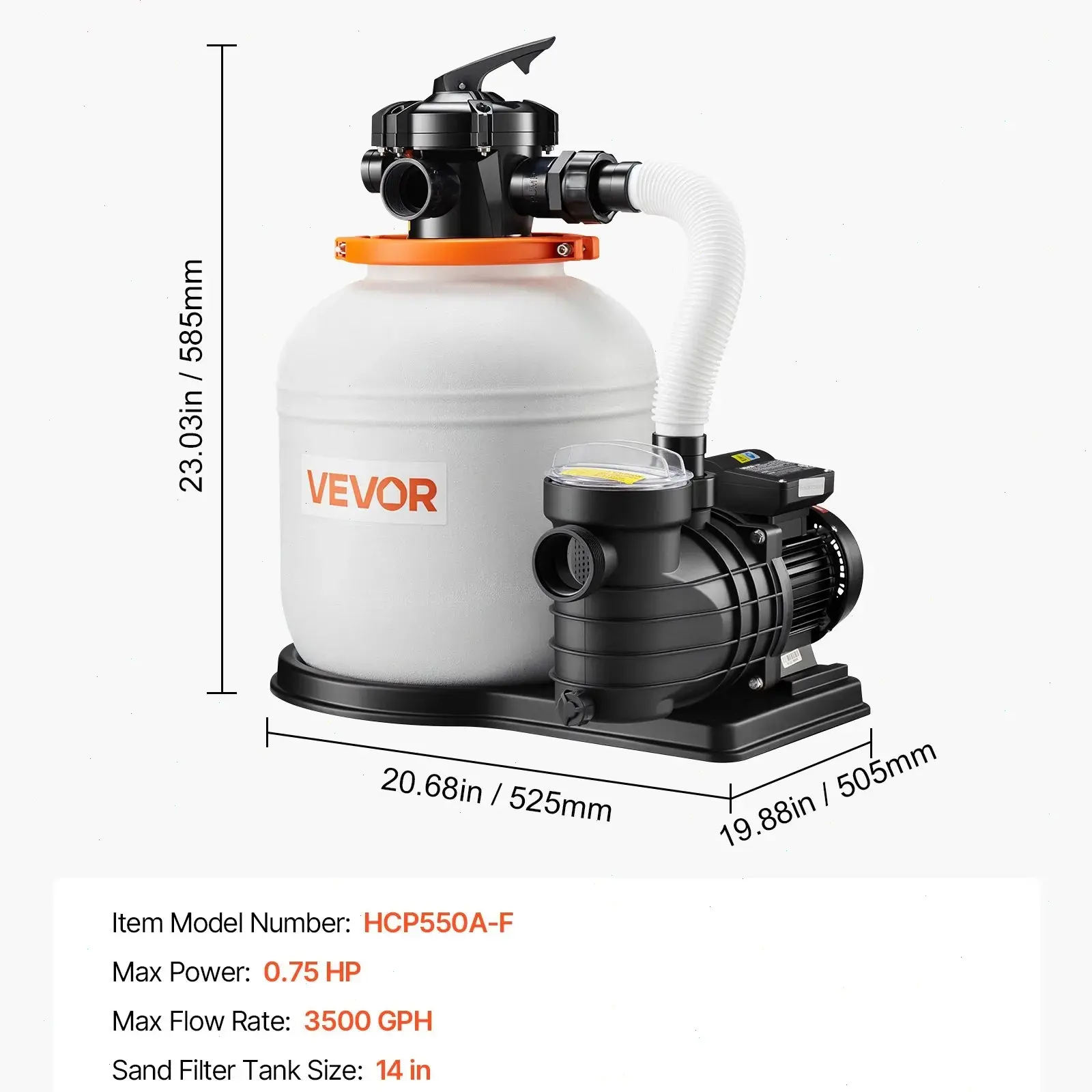 FlashPure Sand Filter Pump, 16 in for Above Ground Pool, 1 HP 4400 GPH, Swimming Pool Filter System with Timer, 6X Faster Filtration with Media Installed, Leak-Resistant, Ready to Use Out of Box