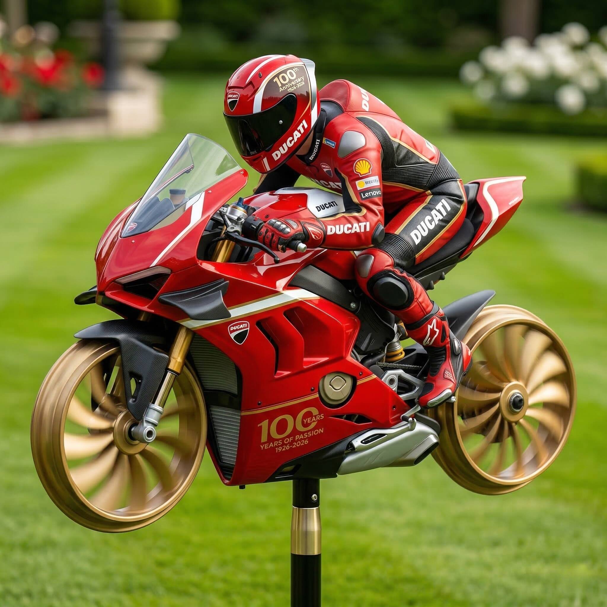 Ducati 100th Anniversary Kinetic Garden Spinner (1926-2026)