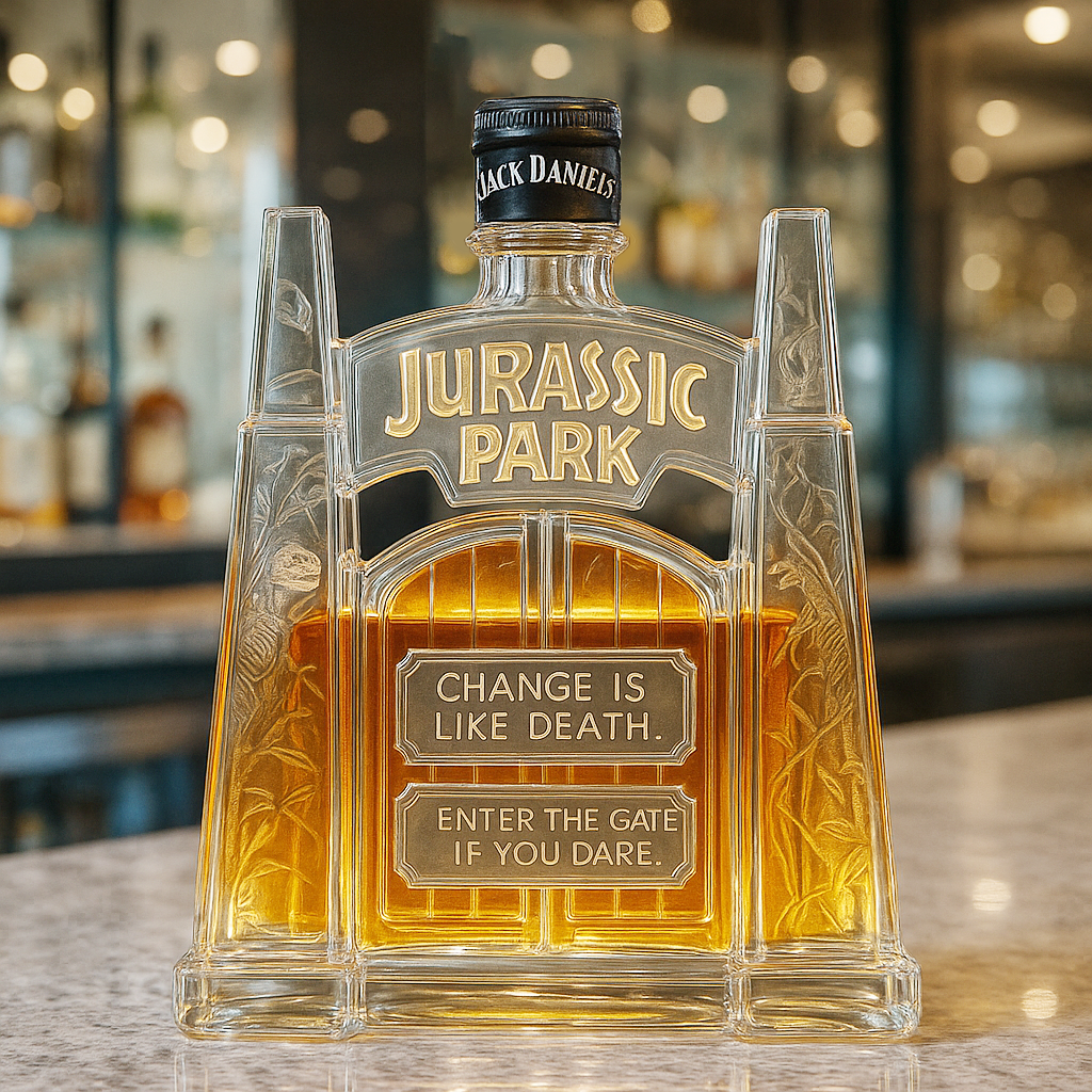 Jurassic Park Gate Whiskey Bottle 🦖🥃