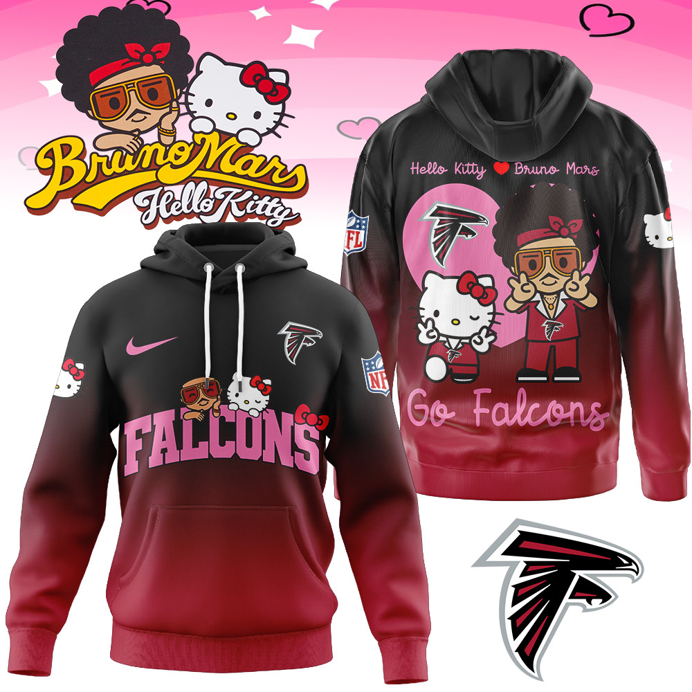 Atlanta Falcons | Premium NFL Hello Kitty And Bruno Mars 3D Hoodie NP