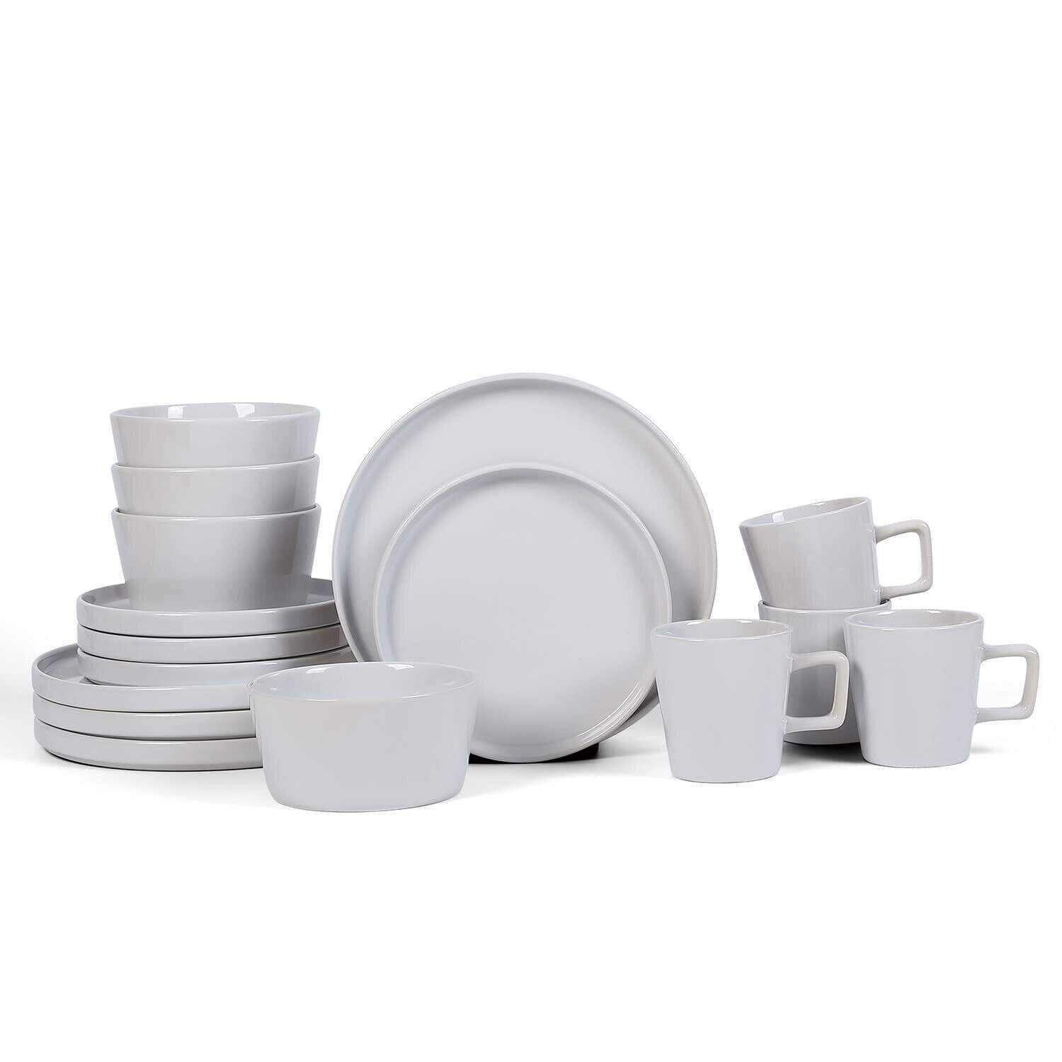 Dinnerware Set, Service For 8, Black Matte, 32 Piece