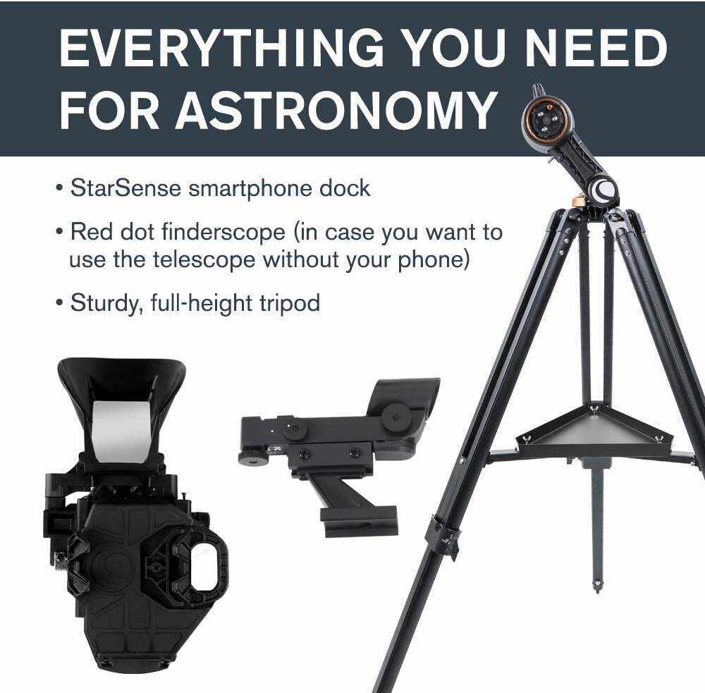 CELESTRON StarSense Explorer DX 130AZ Smartphone App-Enabled Telescope – Works with StarSense App to Help You Find Stars, Planets & More – 130mm Newtonian Reflector – iPhone/Android Compatible