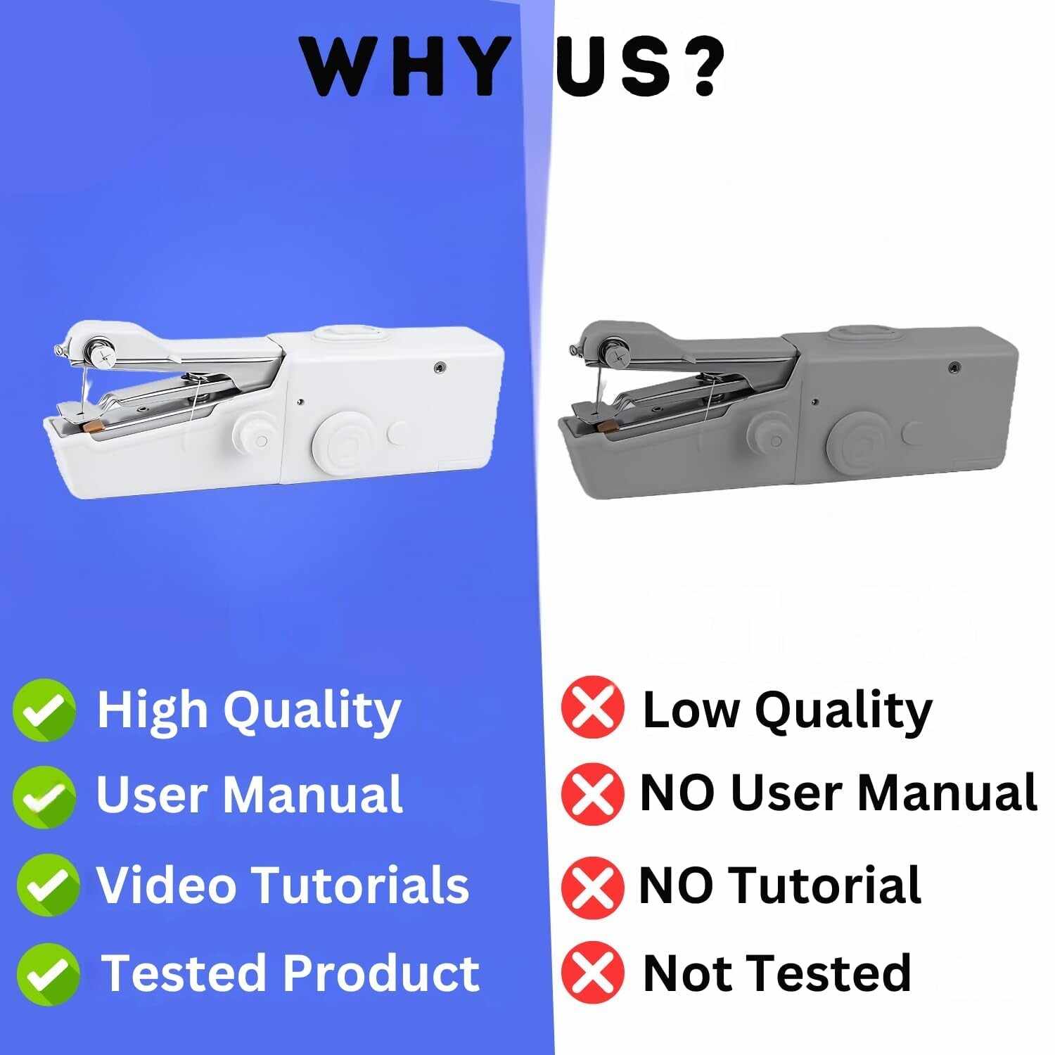 Best Quality MINI ELECTRIC CORDLESS SEWING MACHINE – Handheld & Portable For Quick Repairs & DIY Crafts