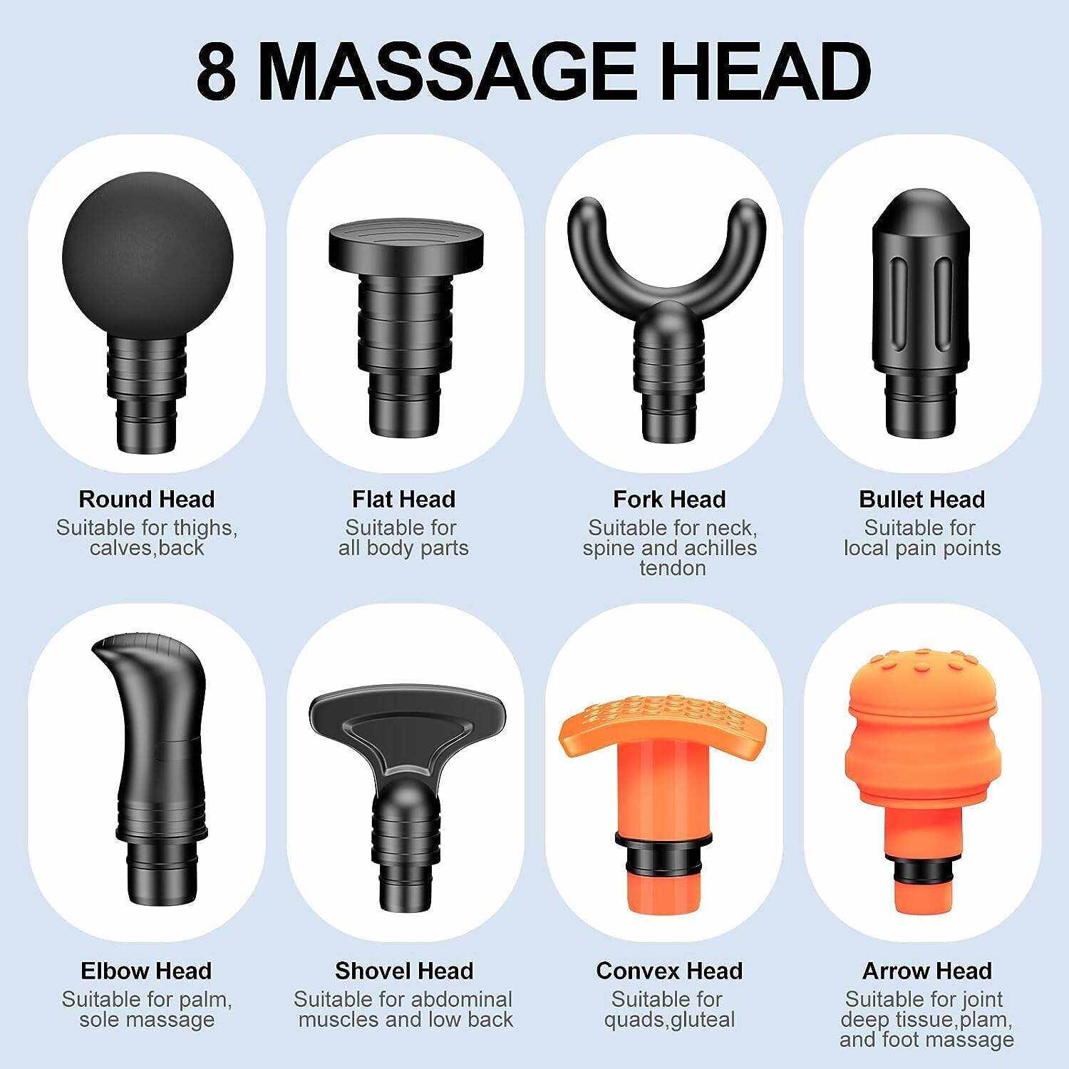 RAEMAO Massage Gun Deep Tissue, Back Massage Gun for Athletes for Pain Relief Attaching 8 PCS Specialized Replacement Heads, Percussion Massager with 10 Speeds & LED Screen, Carbon