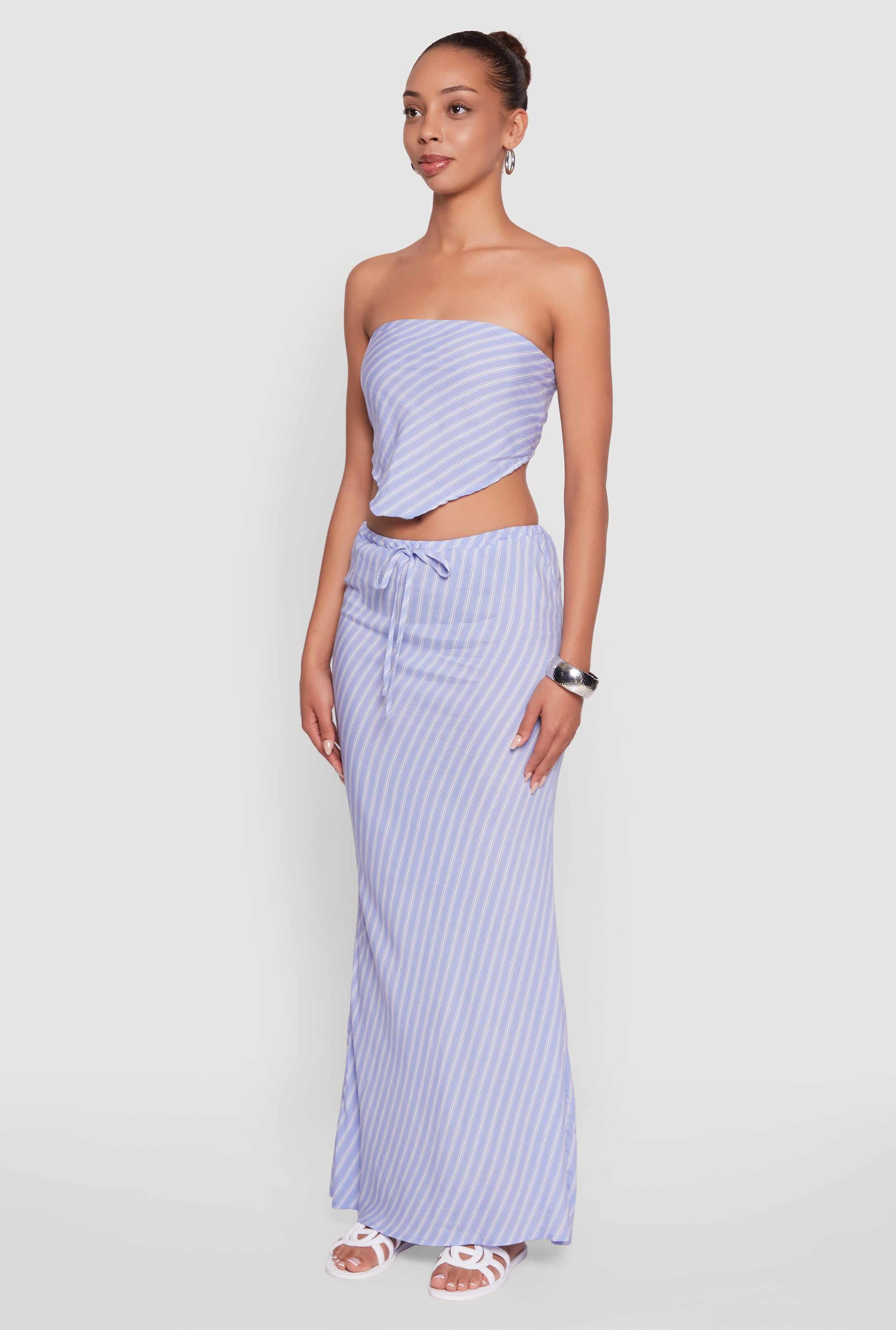 Patterned Hanky Hem Tube Top