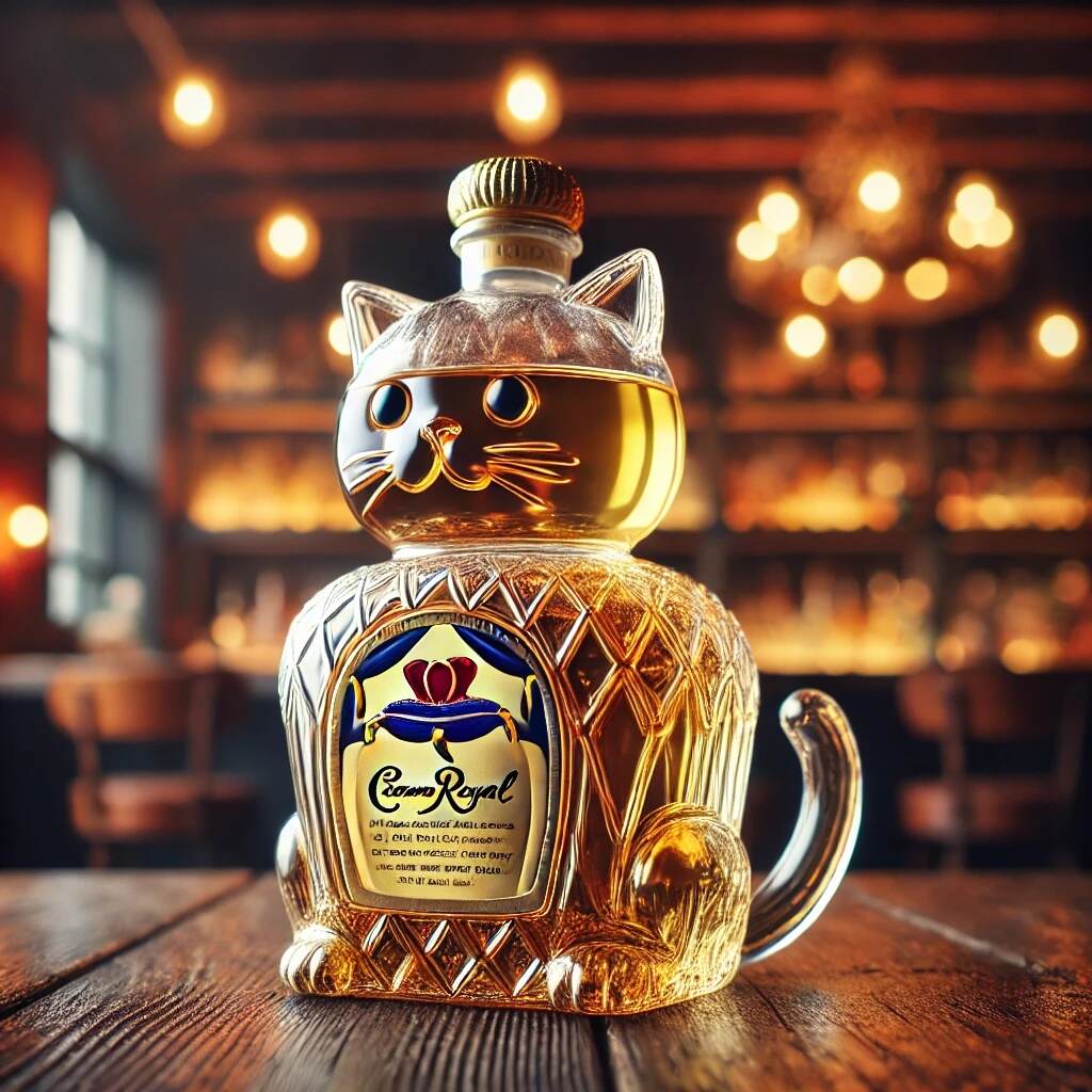 Cat Whiskey Bottle