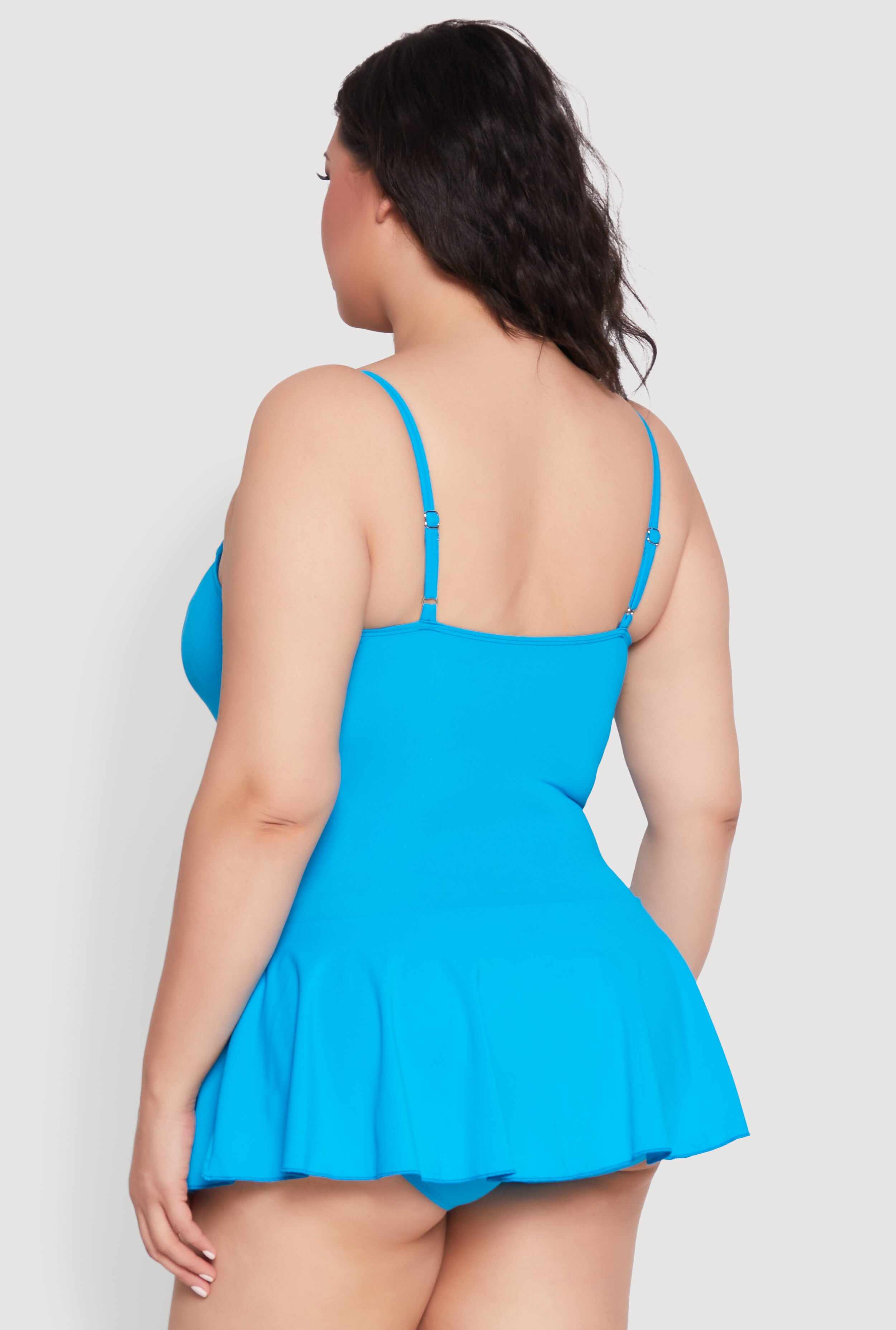 Plus Size Scoop Neck Swim Dress