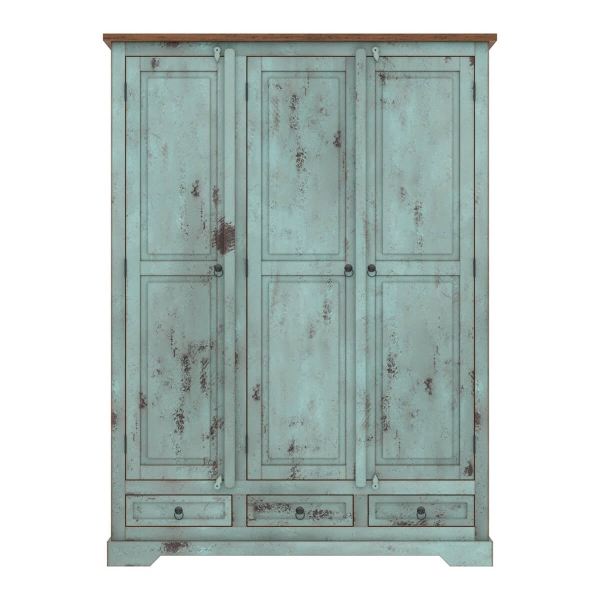 Scranton Two Tone Solid Wood Armoire Wardrobe with Hanging Rod & Shelves