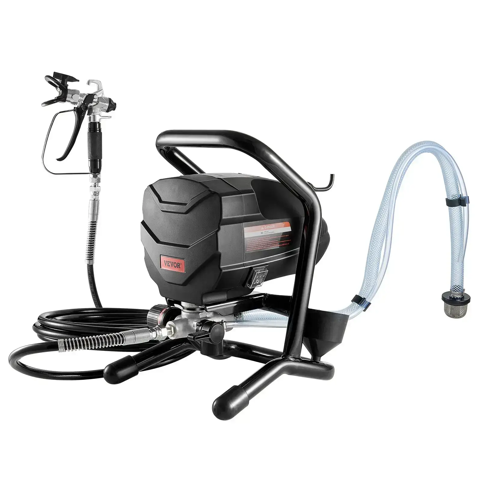 3000PSI High Pressure Airless Paint Sprayer, 750W Handheld Painting Machine with Hose, Stand Type Paint Gun for Interior Exterior Wall Furniture Fences