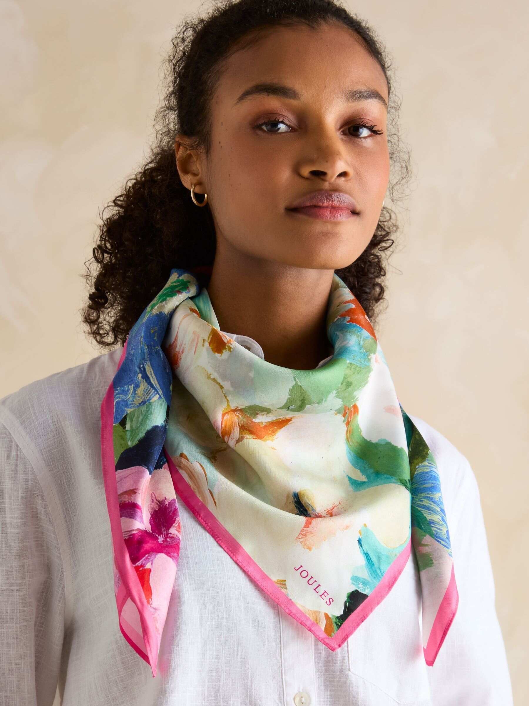 Bloomfield Floral Square 100% Silk Scarf