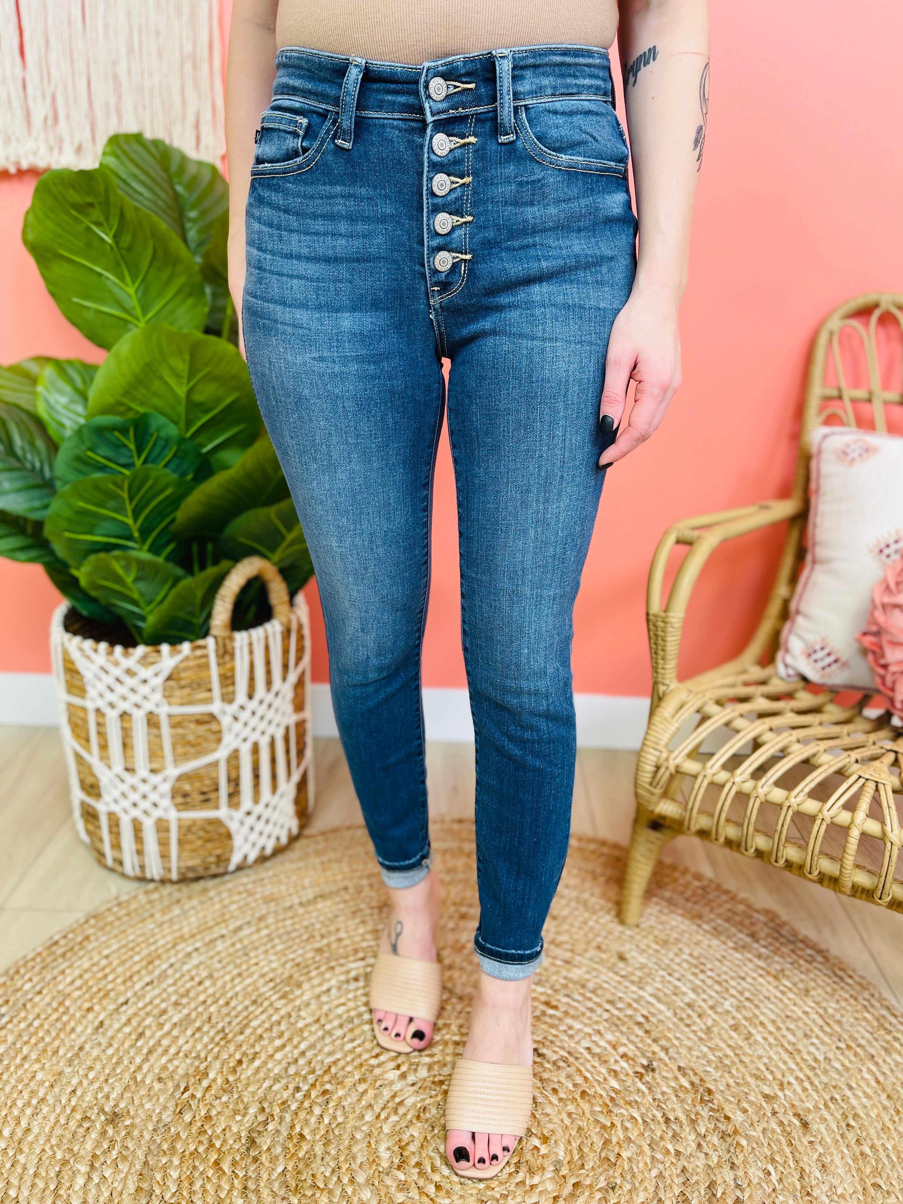RESTOCK! PLUS/REG We Stay Fly Button Fly Skinnies