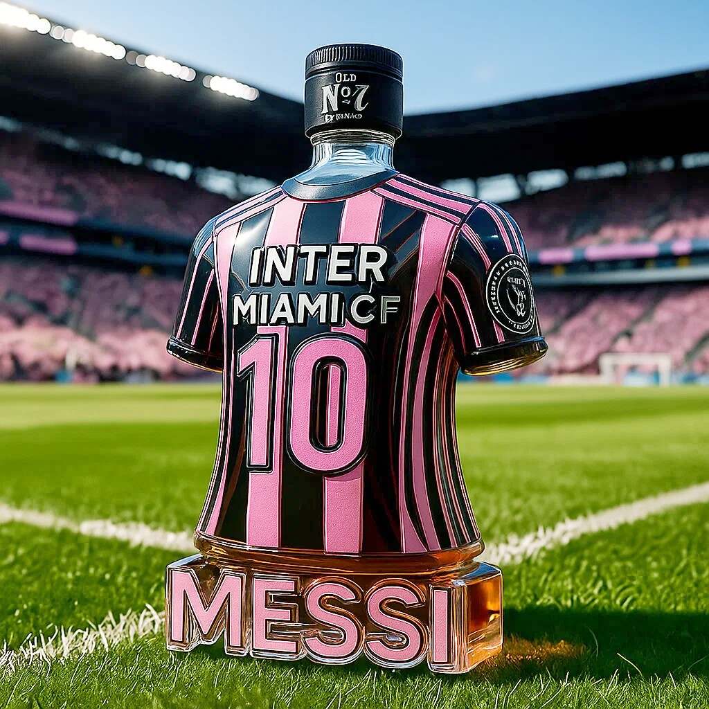 Inter Miami CF Messi Jersey Collection Whiskey Bottle