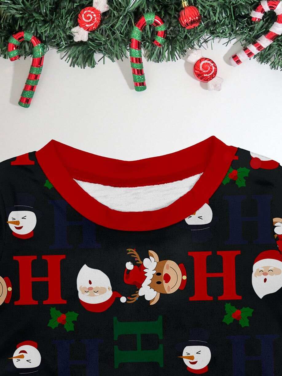 Christmas Deer & Santa Family Matching Pajama Set
