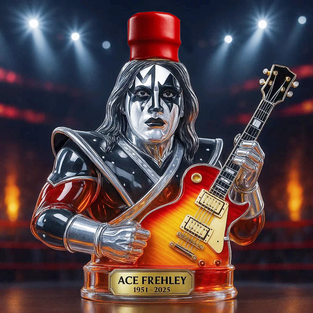 🕯️KISS-ACE FREHLEY COMMEMORATIVE WHISKEY BOTTLE