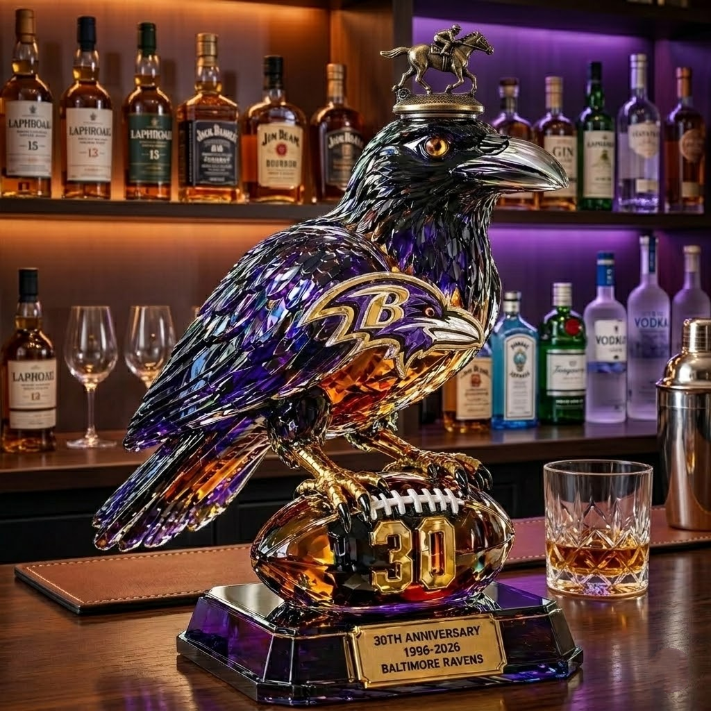Baltimore Ravens 30th Anniversary Black Rum 3D Sculpted Collector's Edition Bottle