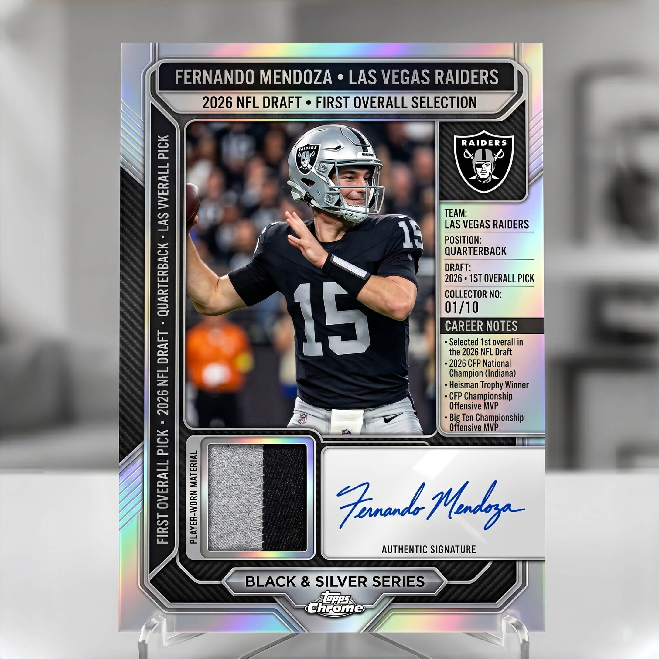 Fernando Mendoza 2026 NFL Draft First Overall Pick Collector Card 🏈