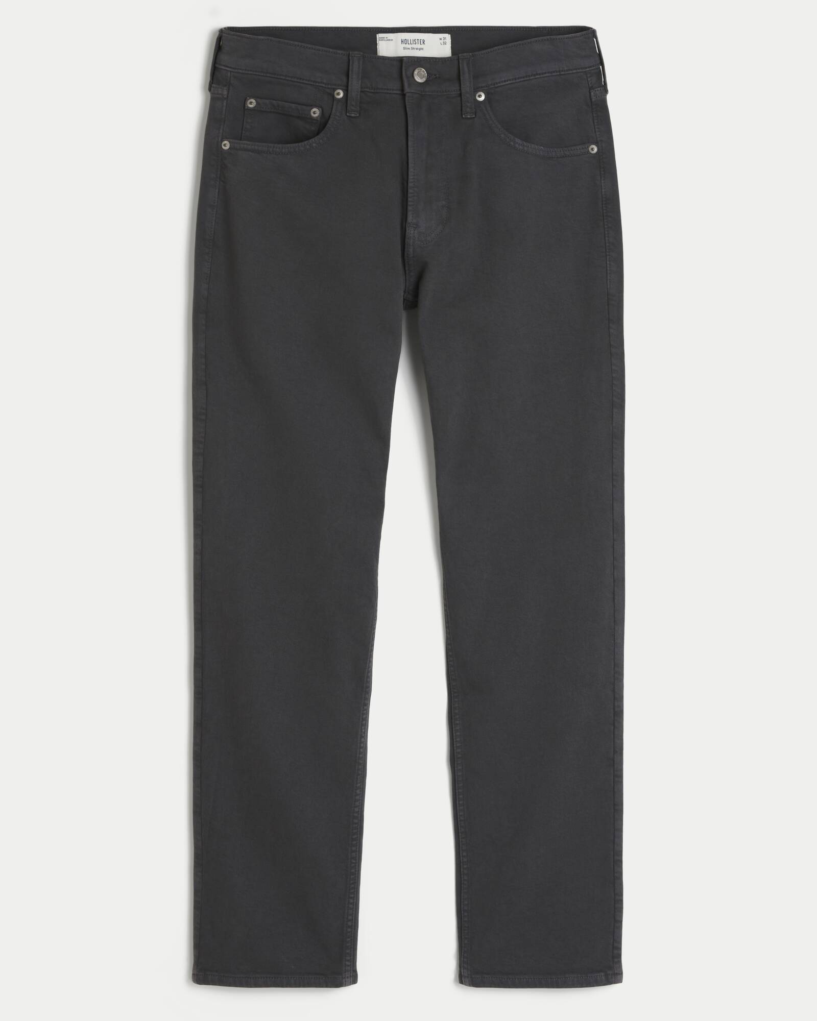 Black No Fade Slim Straight Jeans