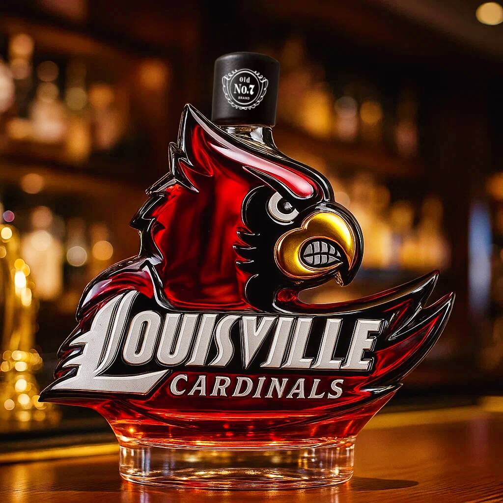Louisville Cardinals Whiskey Bottle