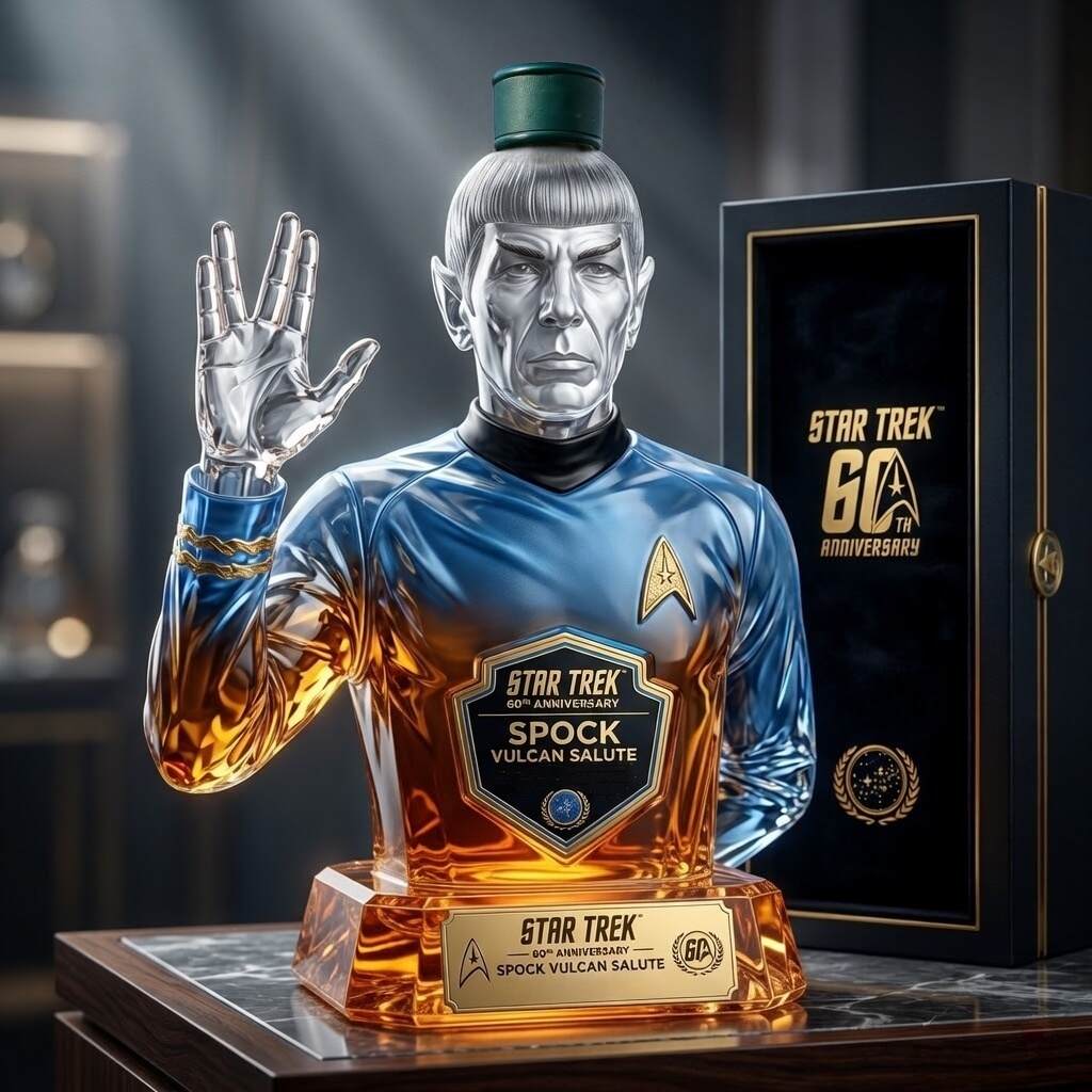 🖖🖖Star Trek 60th Anniversary Spock Vulcan Salute Bottle