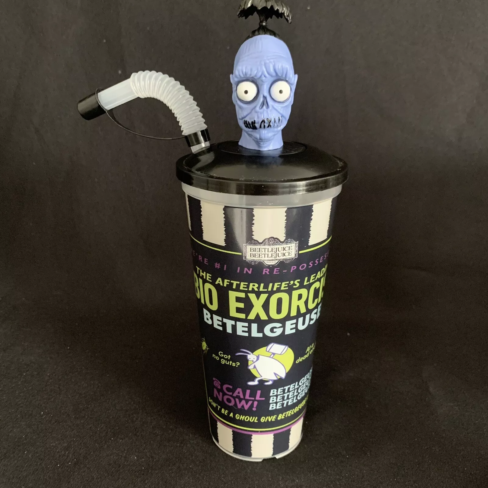 🪲BEETLEJUICE Set Of 4 Cinema Cups With Toppers