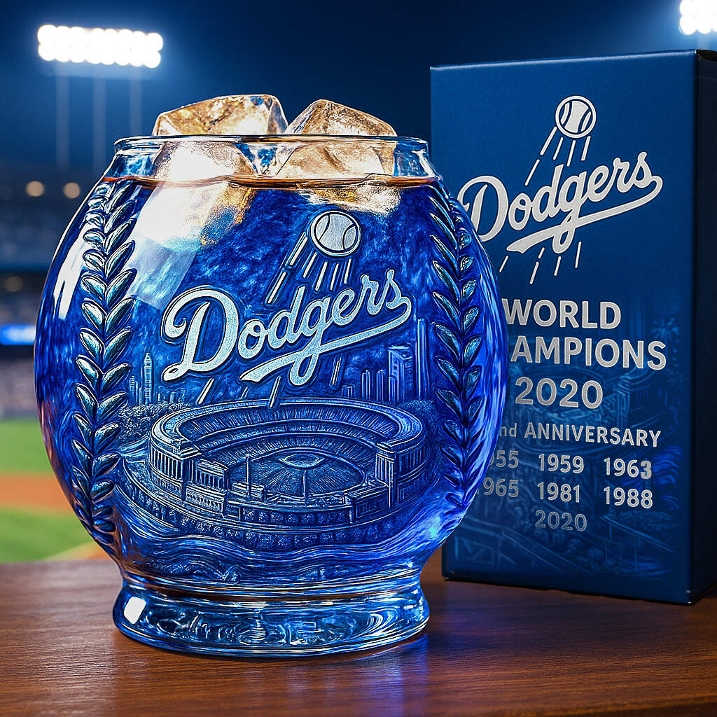 Los Angeles Dodgers World Champions Whiskey Glass
