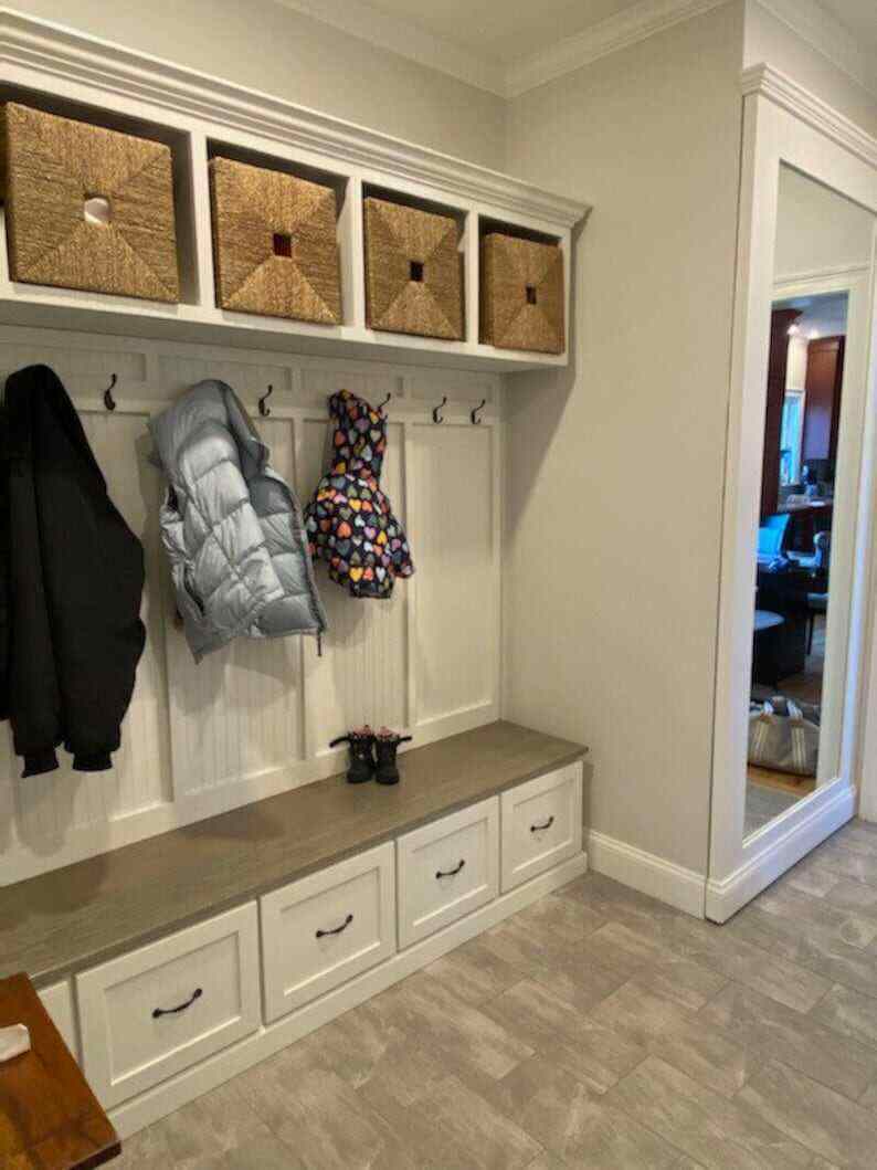 NEW YORK 5-section Mudroom bench with storage