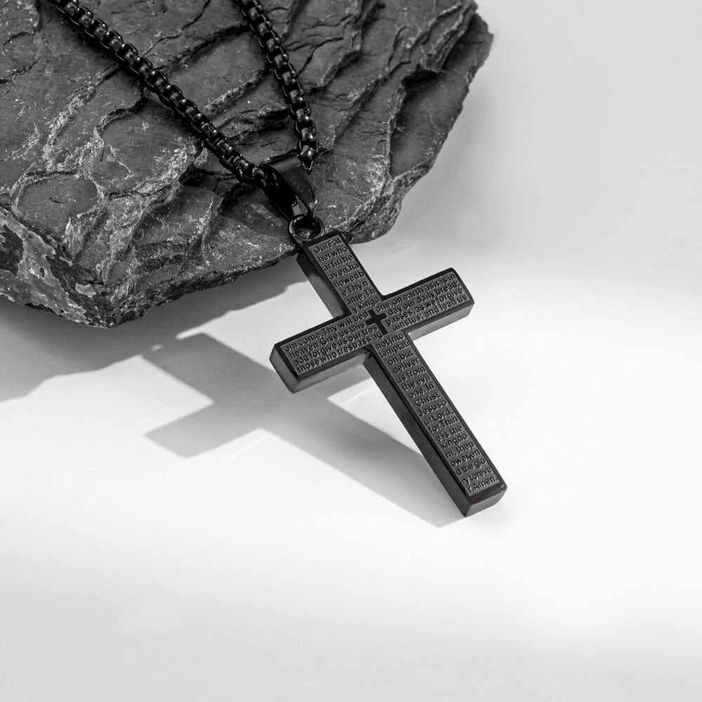 🎉Buy 1 Get 1 Free🎉Lord's Prayer Scibble Cross Necklace