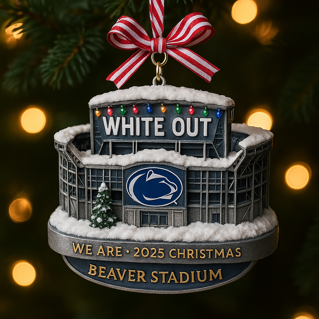 Penn State 2025 Holiday Keepsake Ornaments (Old Main · Nittany Lion · Beaver Stadium)