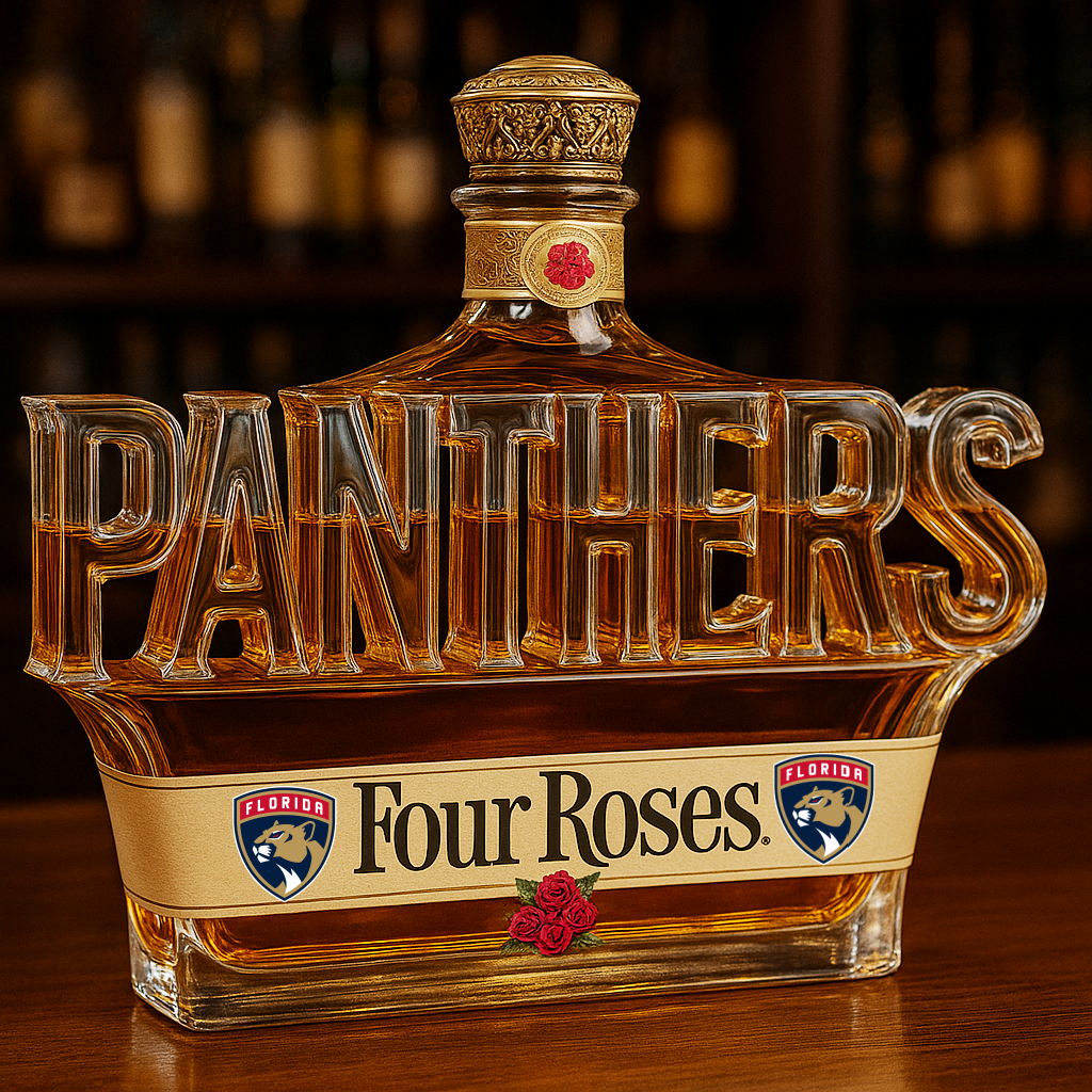 PANTHERS Whiskey Bottle