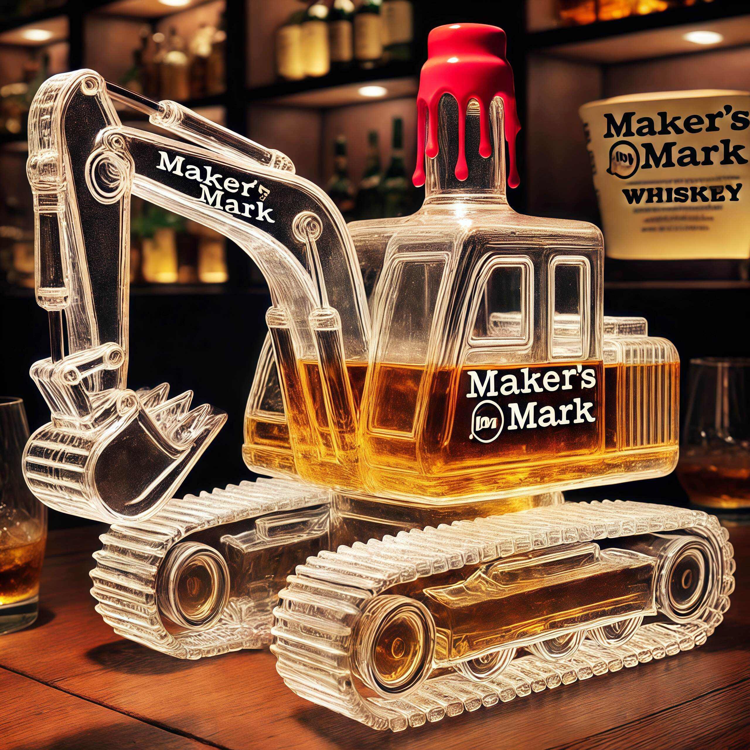 Excavator Whiskey Bottle