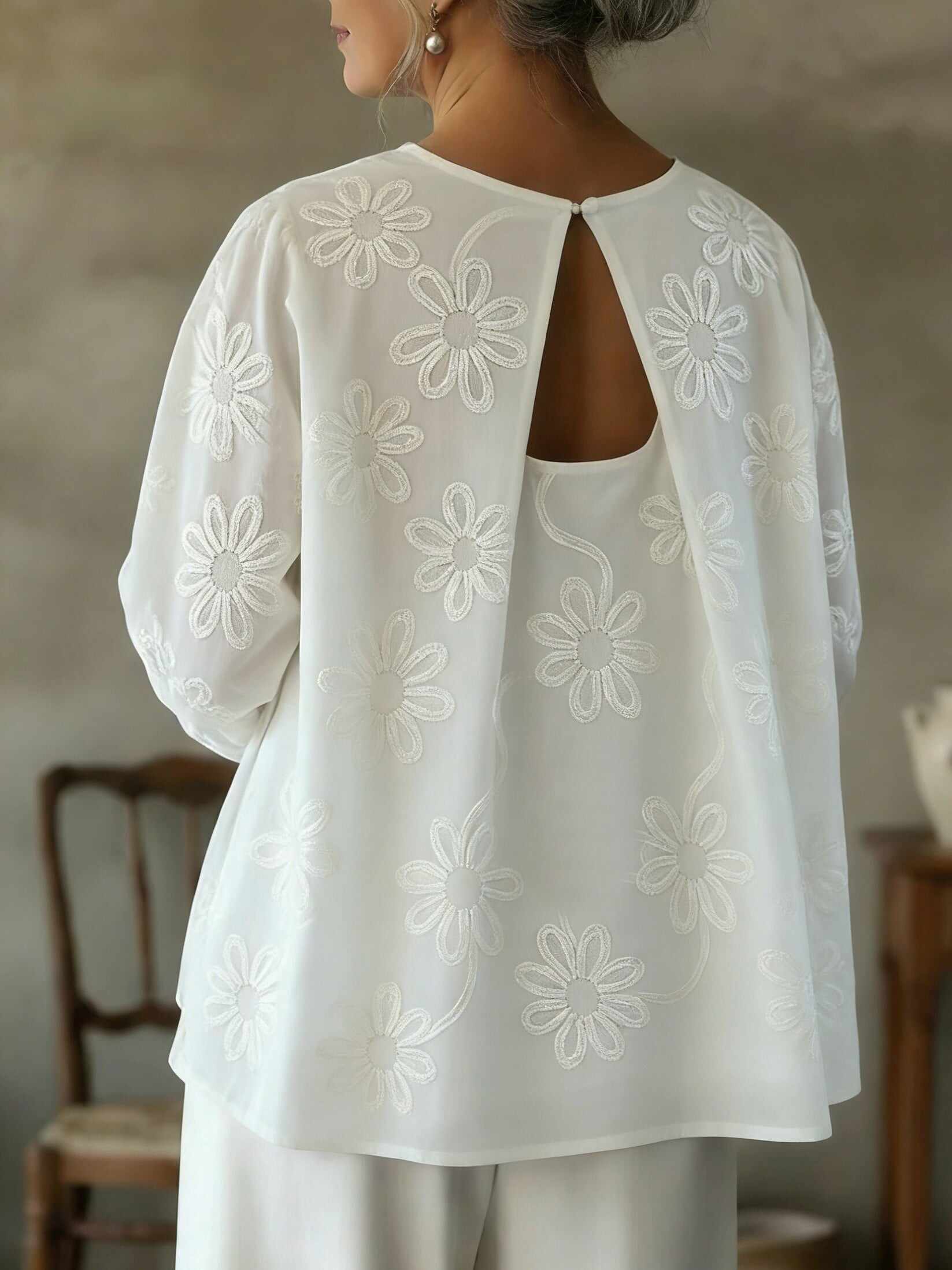 🔥Summer Arrivals🌟Romantic Floral Embroidered Cutout Design Blouse Shirt