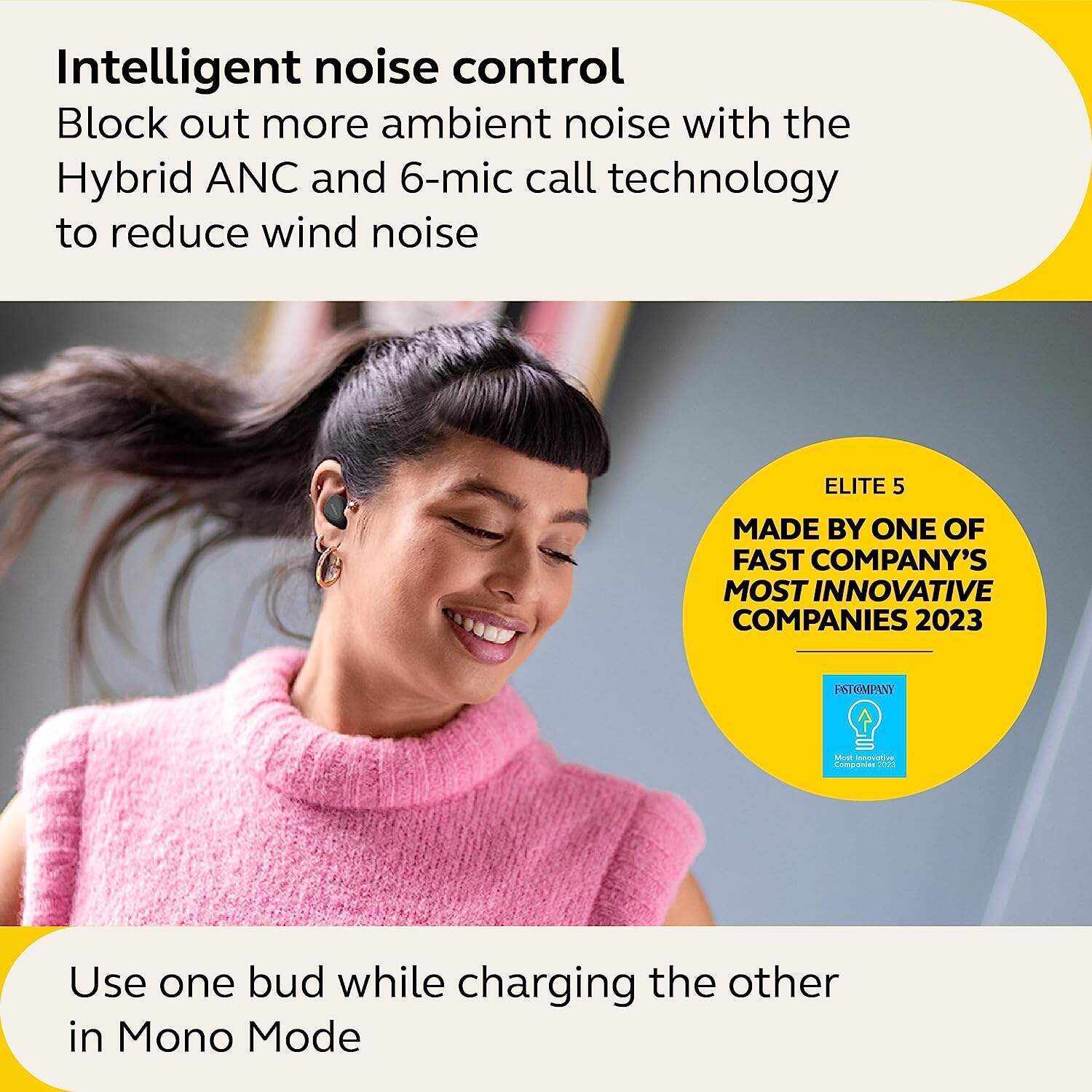 Jabra Elite 10 True Wireless Earbuds – Advanced Active Noise Cancelling Earbuds with Next-Level Dolby Atmos Surround Sound –All-Day Comfort, Multipoint Bluetooth, Wireless Charging – Cream