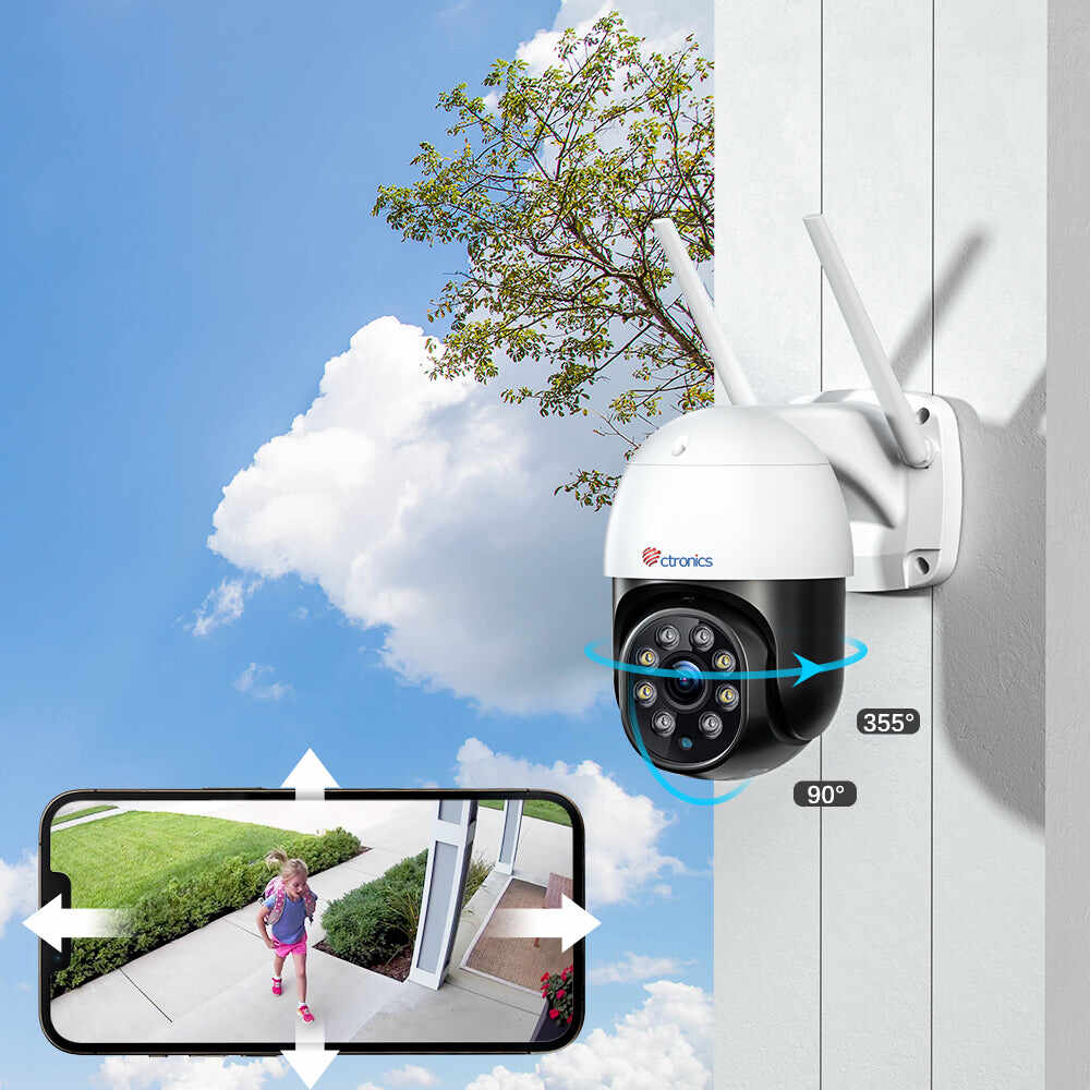 【2nd item $29.99】Ctronics 5MP Security Camera With 2.4G/5GHz Dual Band WiFi and 24/7 monitoring