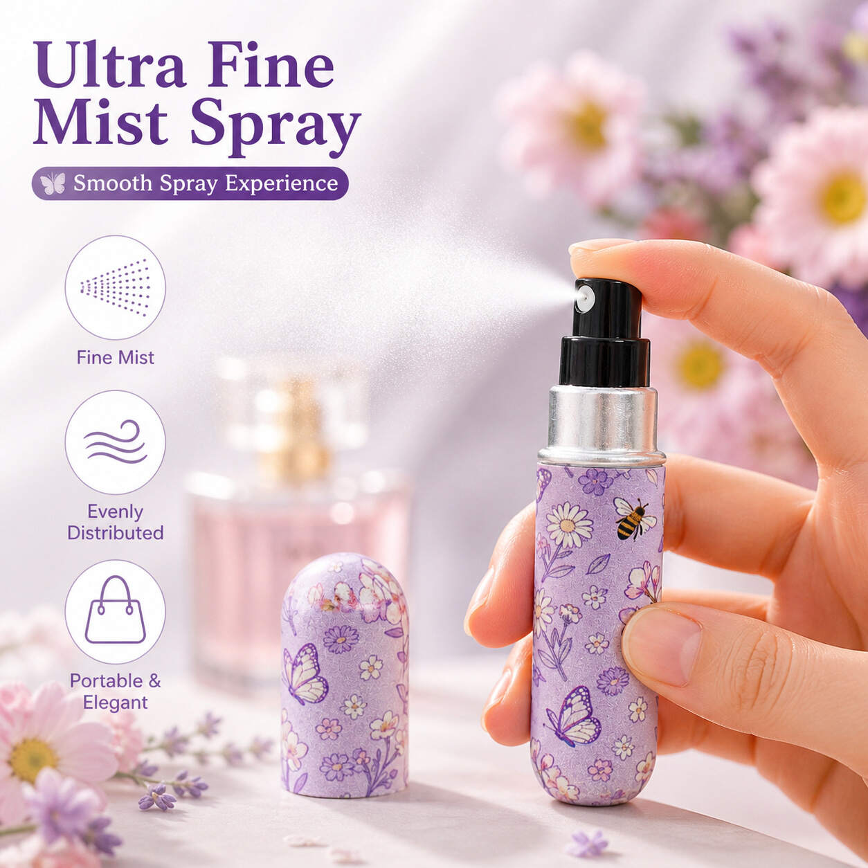 5-piece Marquardt floral pen-style perfume dispenser set