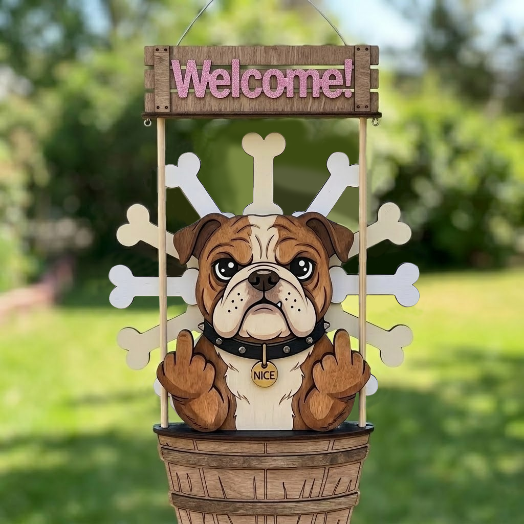 🖕🐶 Middle Finger Bulldog Wind Spinner